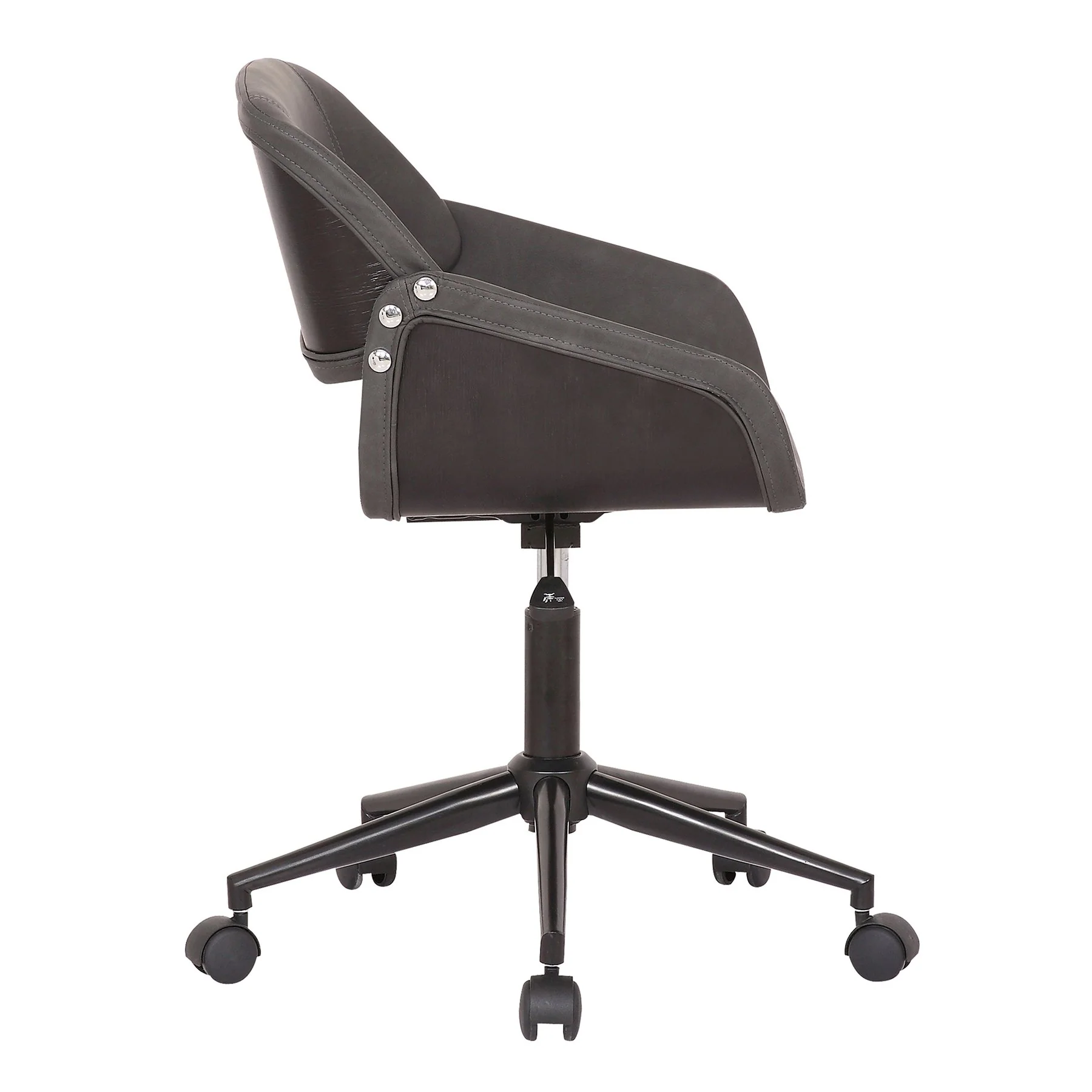 Lowell Mid-Century Gray Faux Leather Task Chair - Image 3