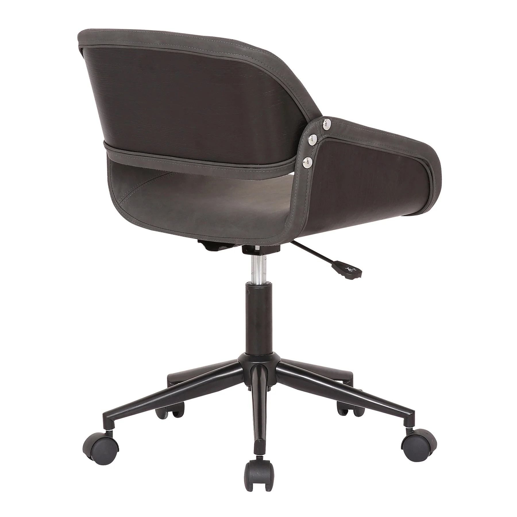 Lowell Mid-Century Gray Faux Leather Task Chair - Image 4