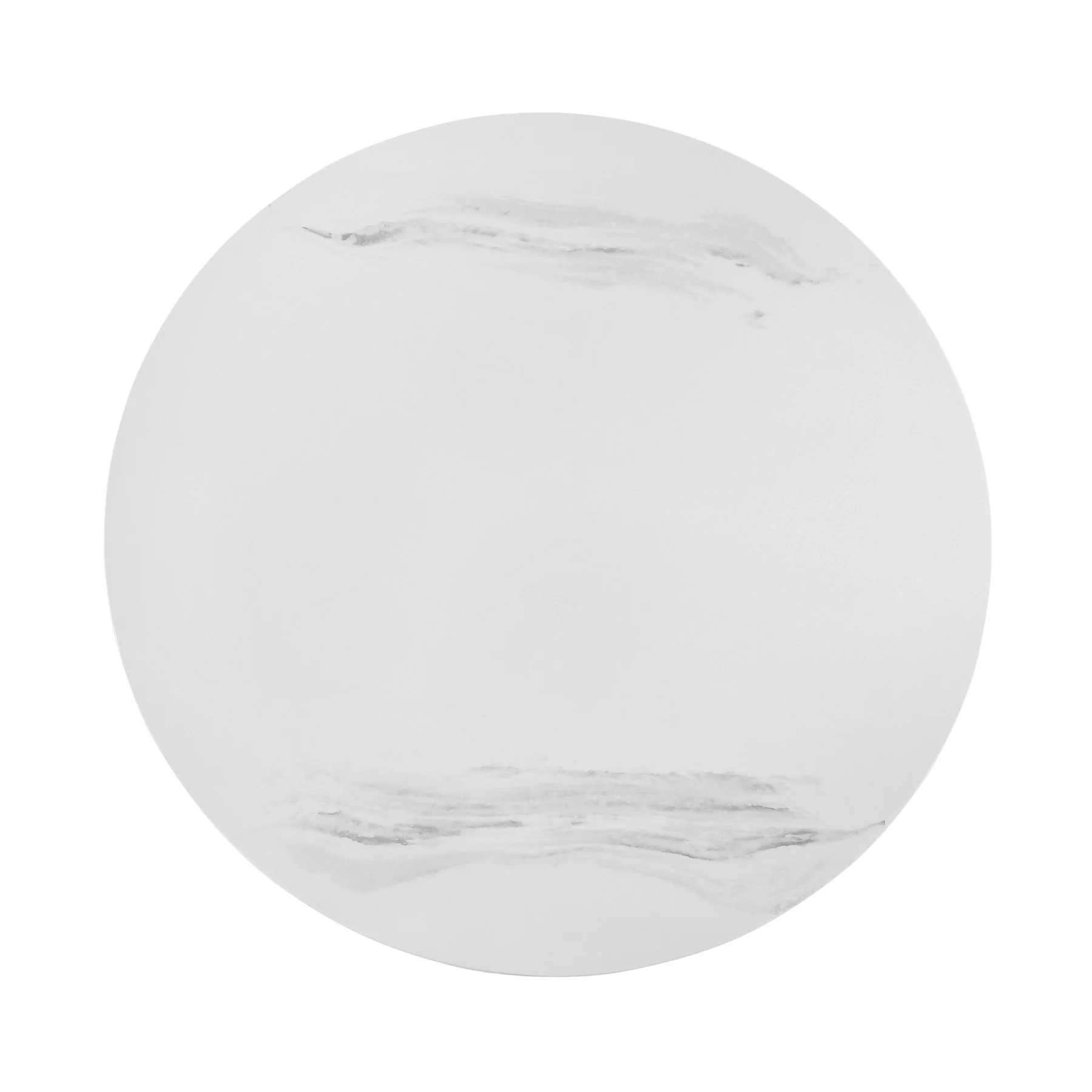 Loxley White Marble Coffee Table with Black Metal Base - Image 3