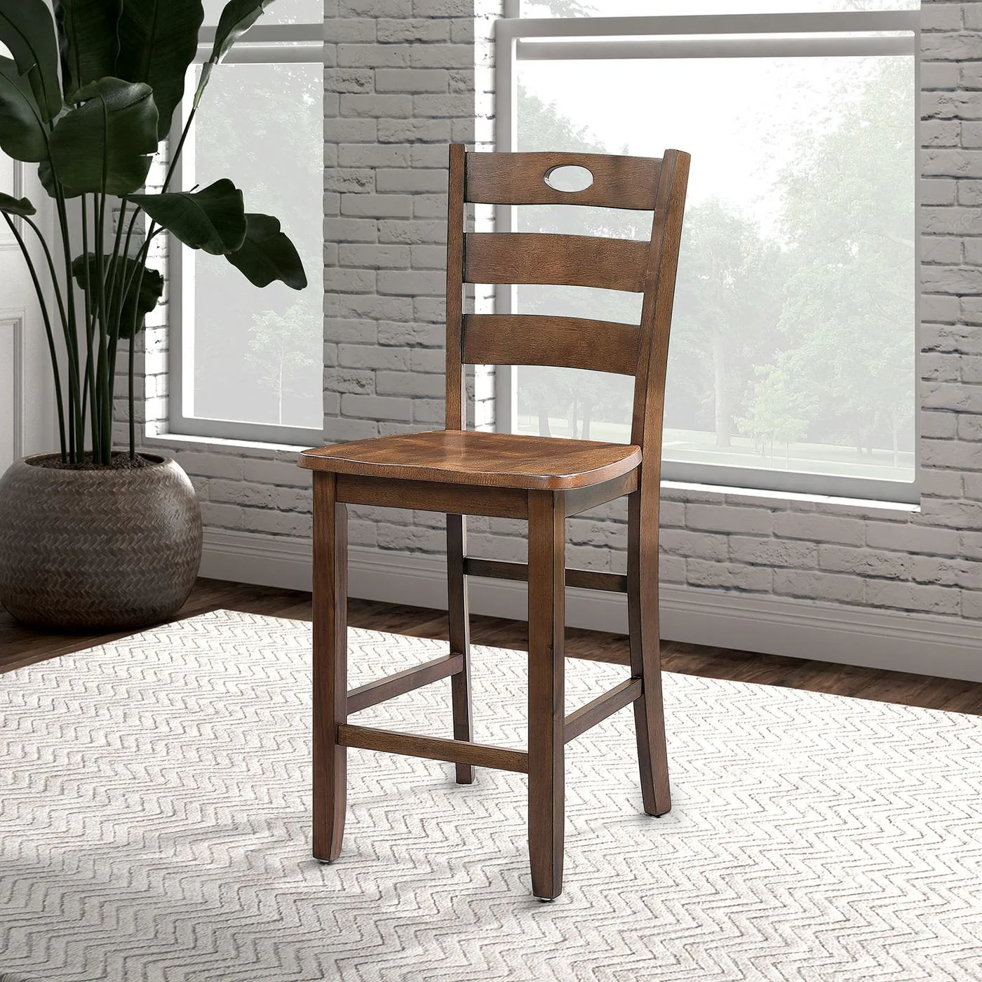 Lubbock 5 Pc. Counter Ht. Table Set, Walnut - Image 3