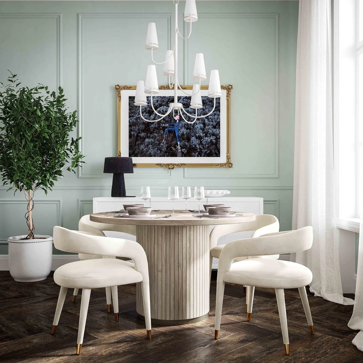 Lucia Cream Velvet Dining Chair - Image 2