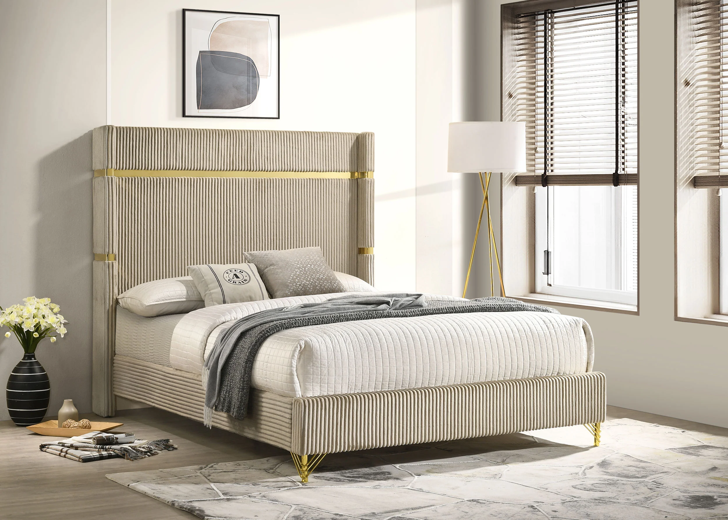 Lucia Wingback Bed - Image 16