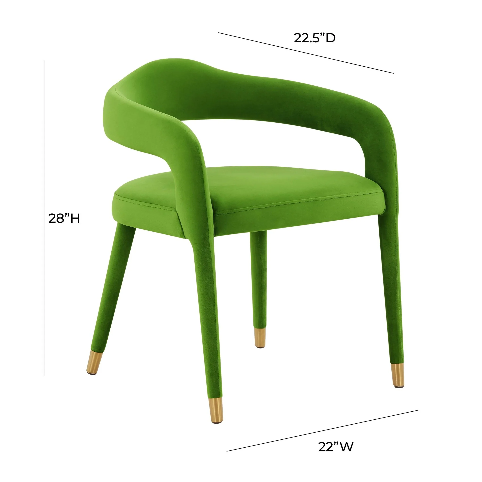 Lucia Green Velvet Dining Chair - Image 6