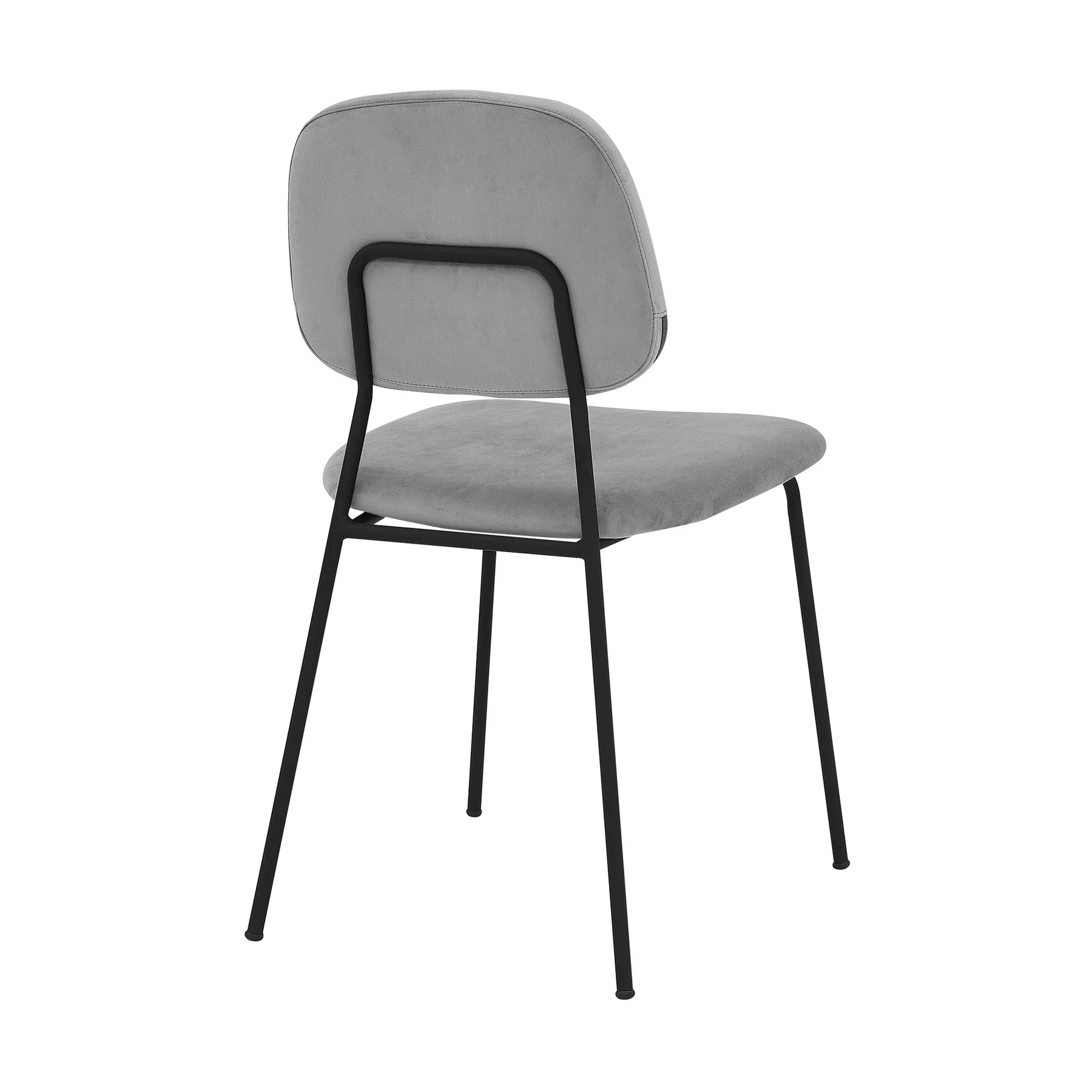 Lucy Gray Velvet and Metal Dining Room Chairs - Set of 2 - Image 4