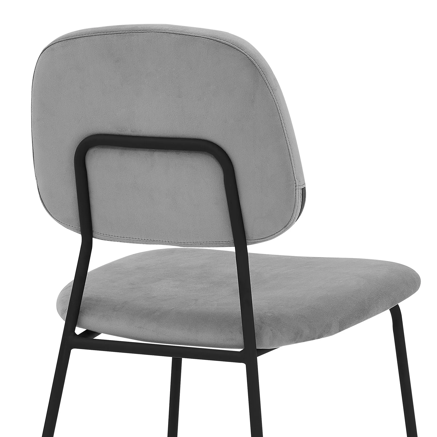 Lucy Gray Velvet and Metal Dining Room Chairs - Set of 2 - Image 6