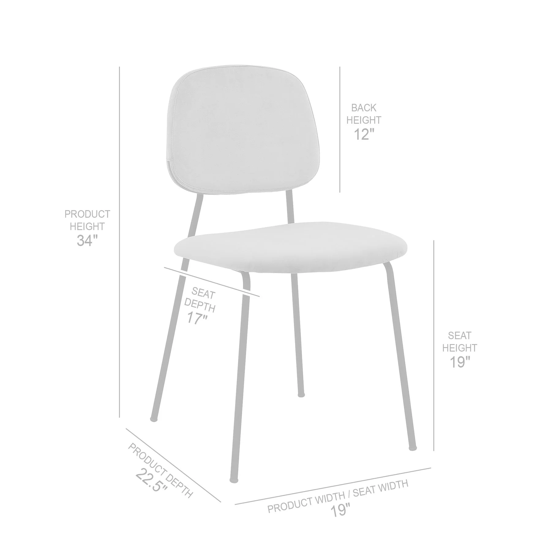 Lucy Gray Velvet and Metal Dining Room Chairs - Set of 2 - Image 8