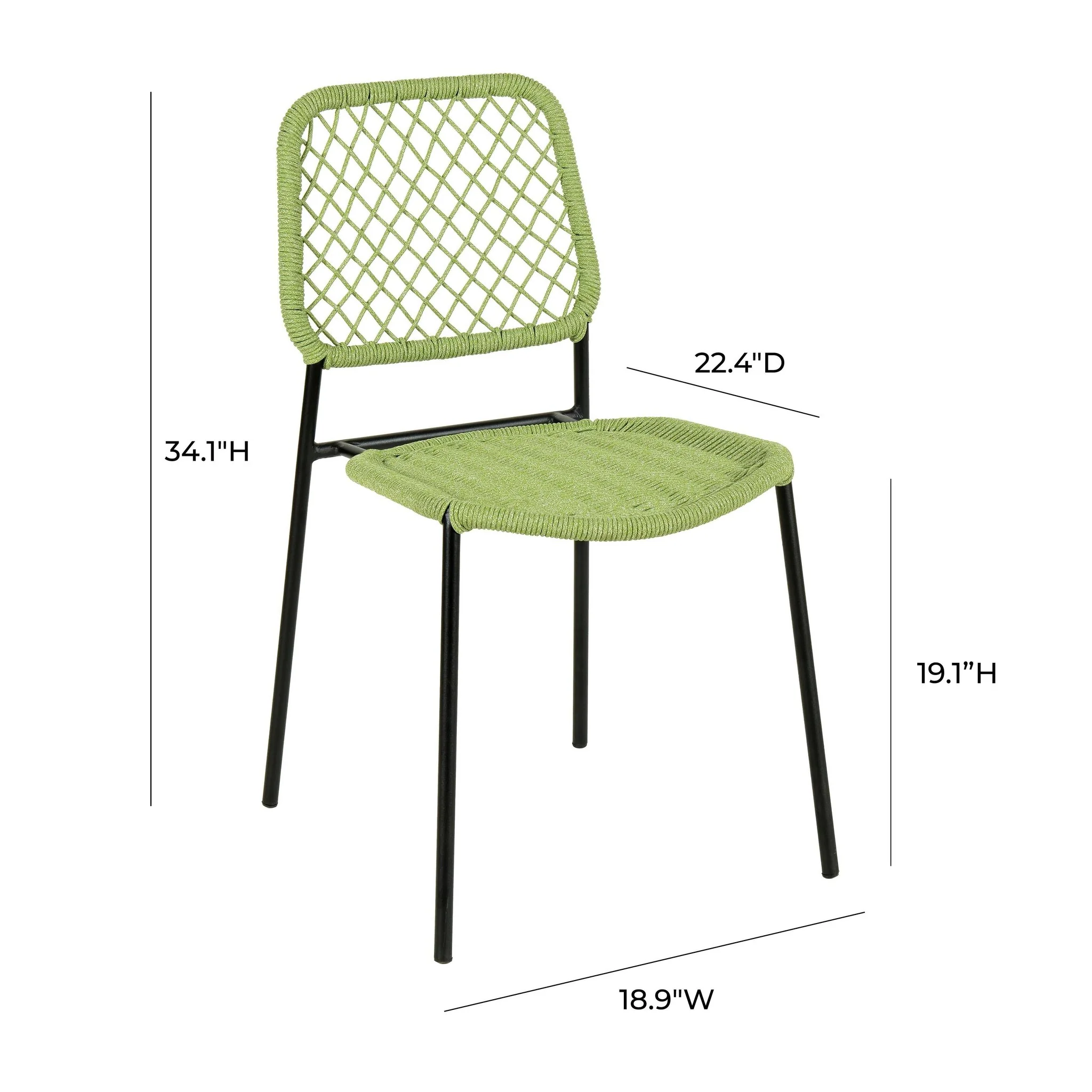 Lucy Green Dyed Cord Outdoor Dining Chair - Image 7