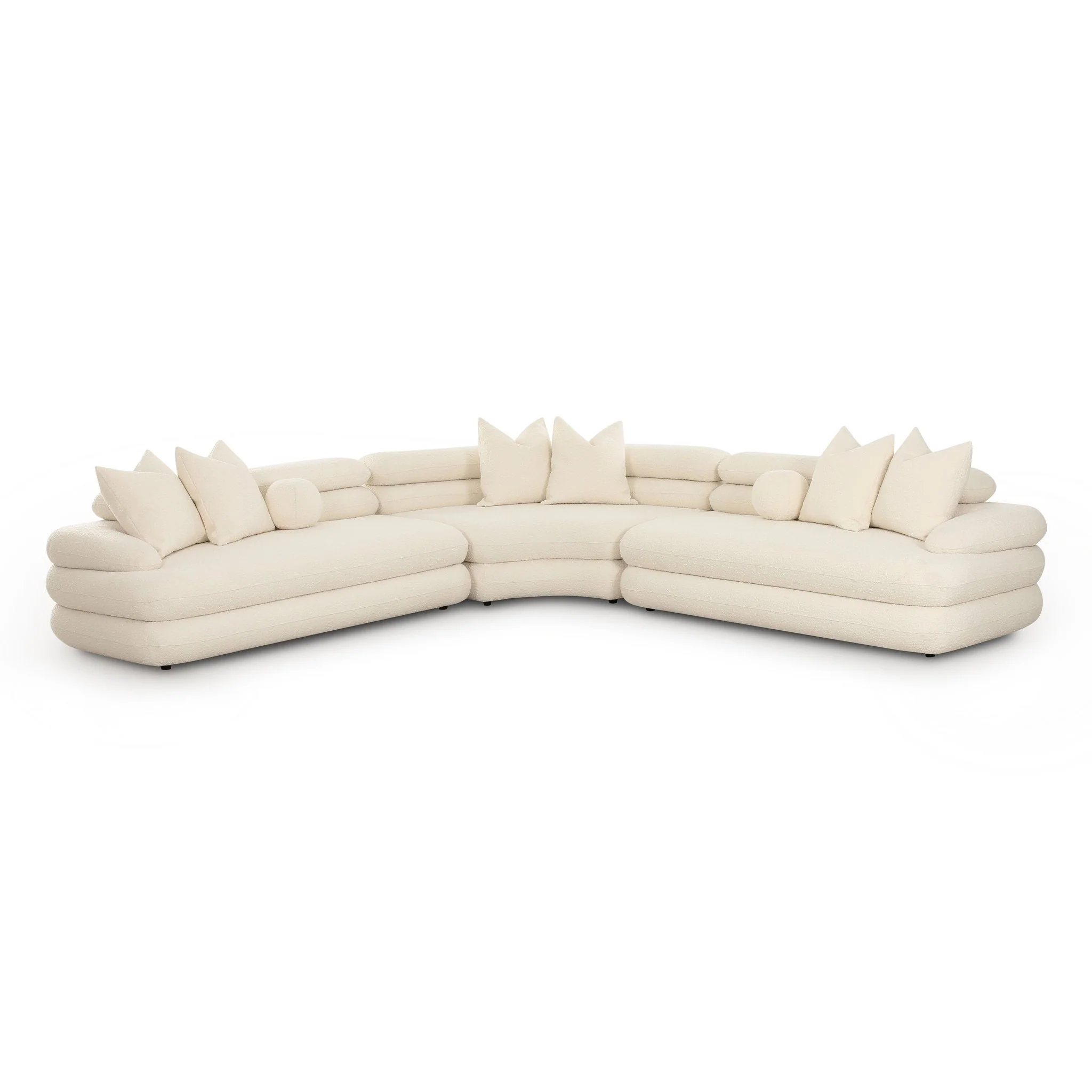 Lulu Cream Boucle Modular Curved Sectional - Image 3
