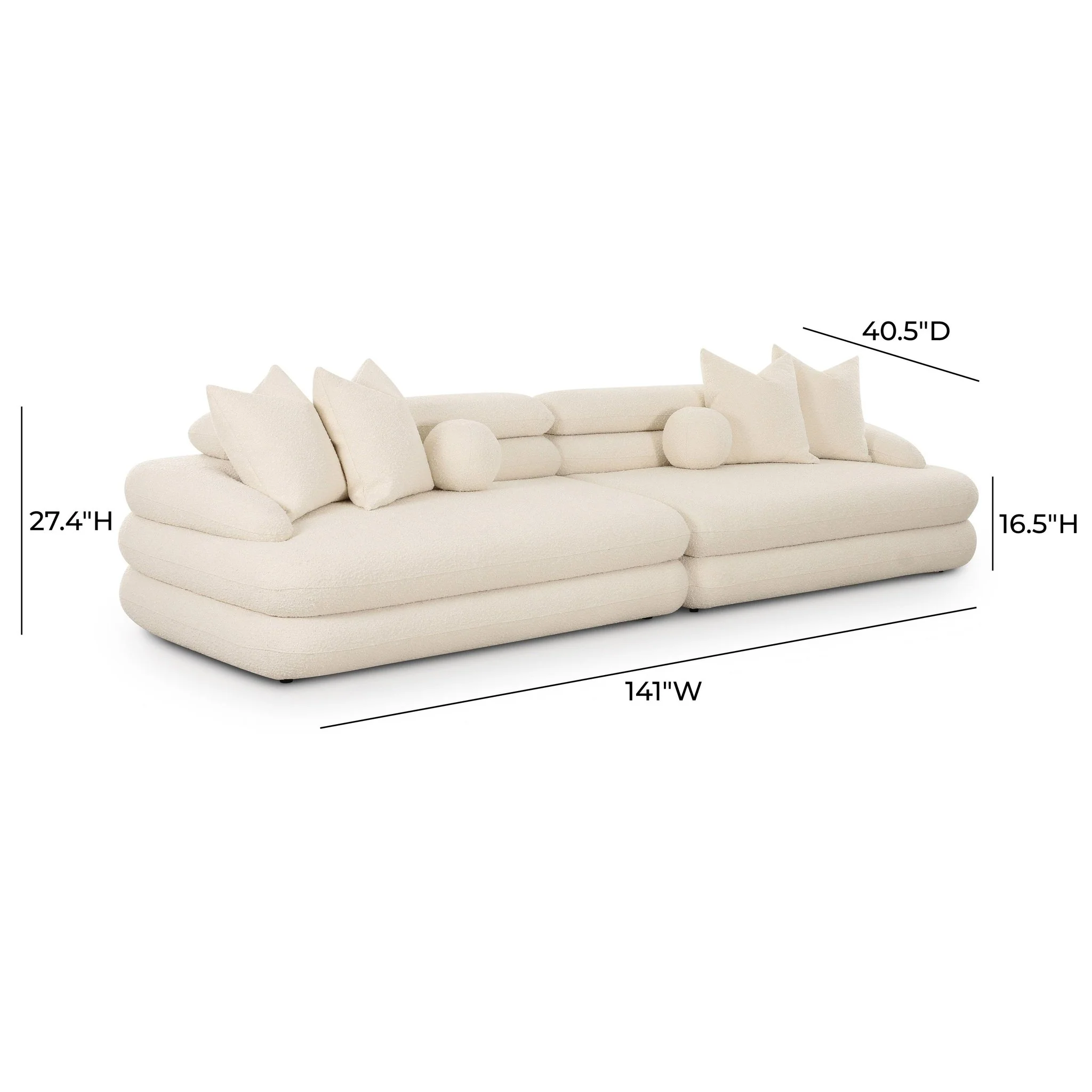 Lulu Cream Boucle Modular Sofa - Image 6