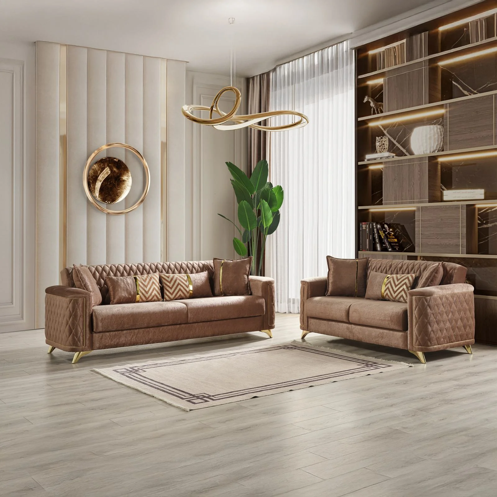Luna 2PC Living Room Set Copper - Image 11