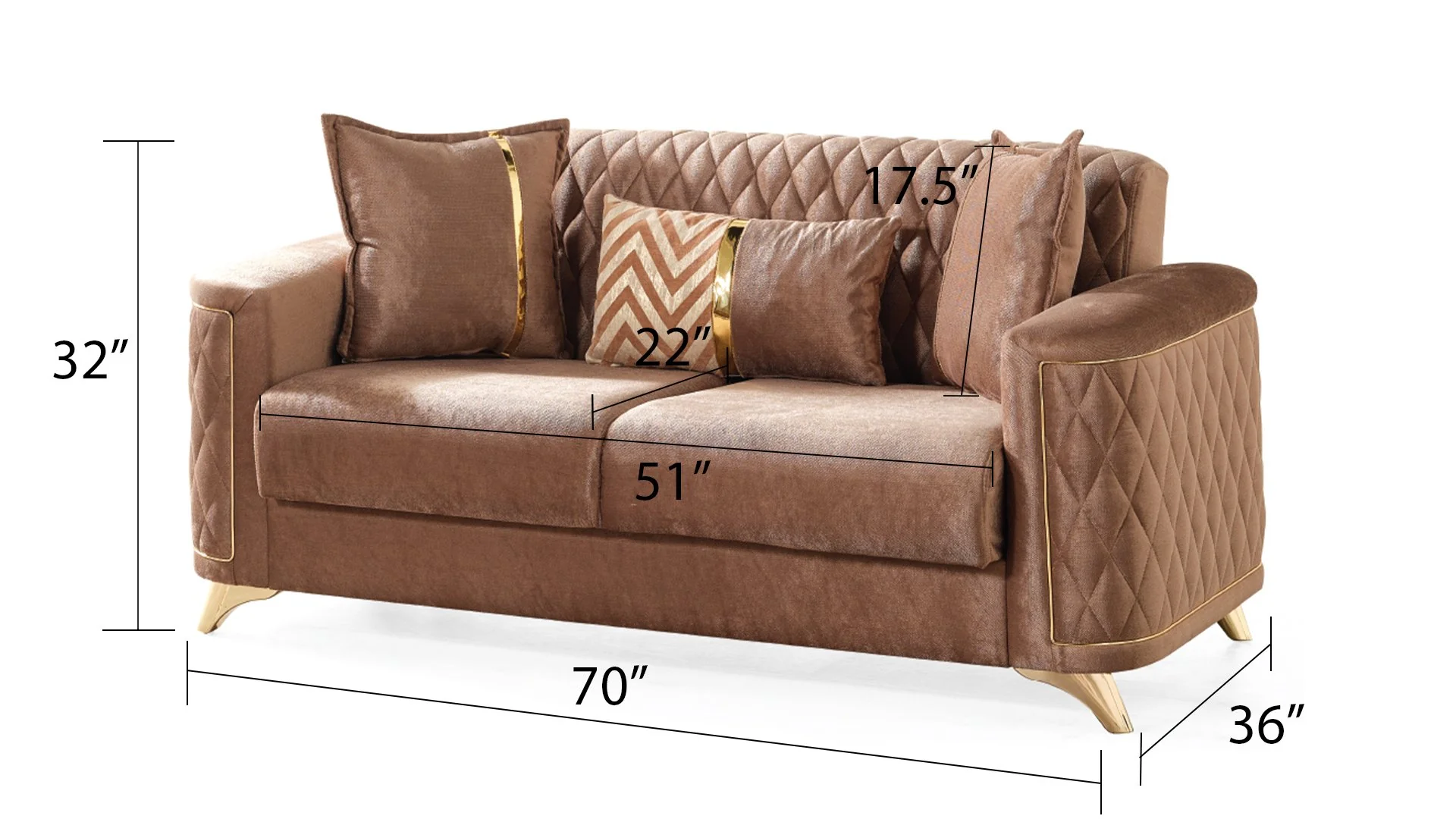 Luna Loveseat Copper - Image 5
