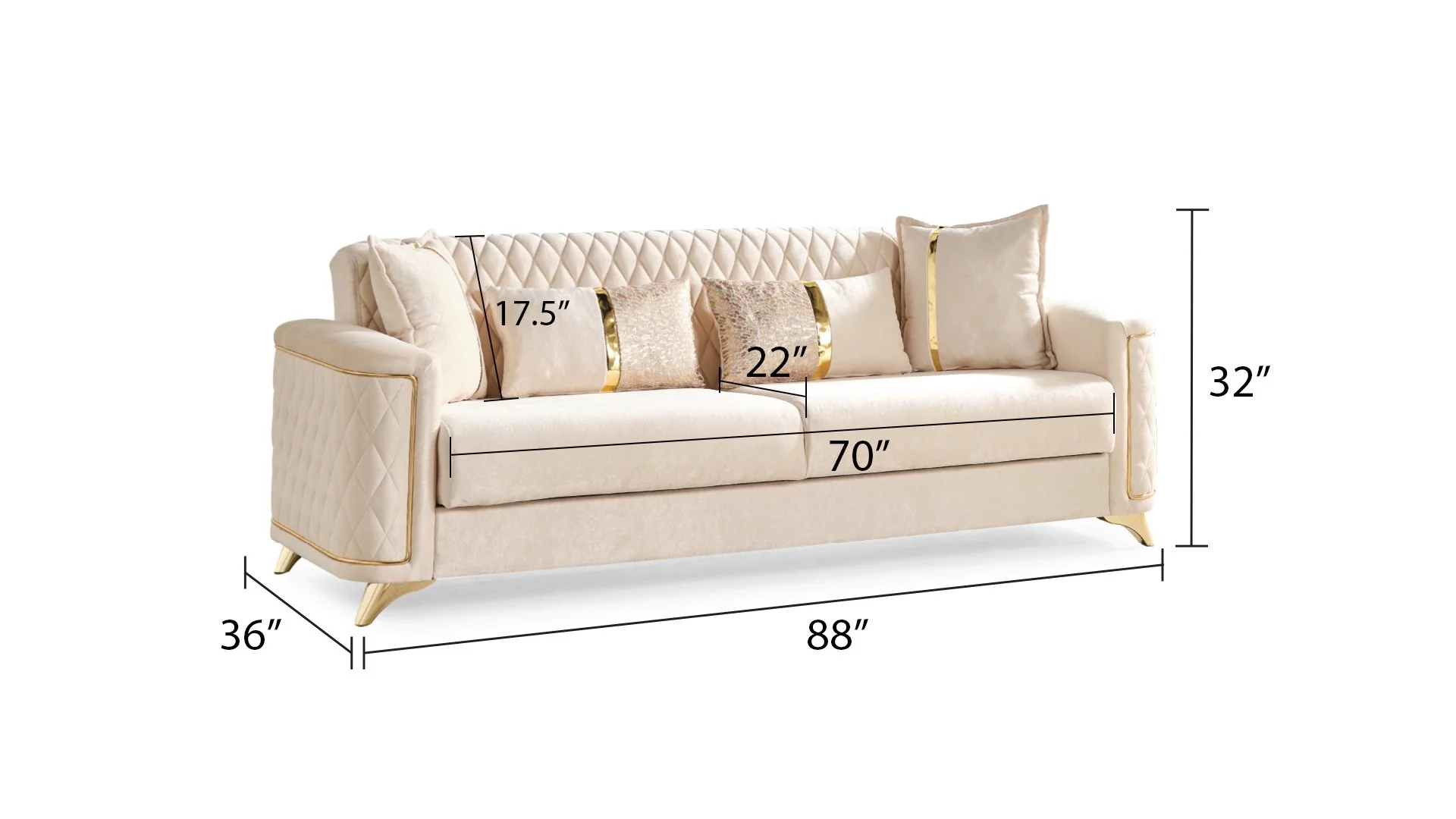 Luna Sofa Ivory - Image 5