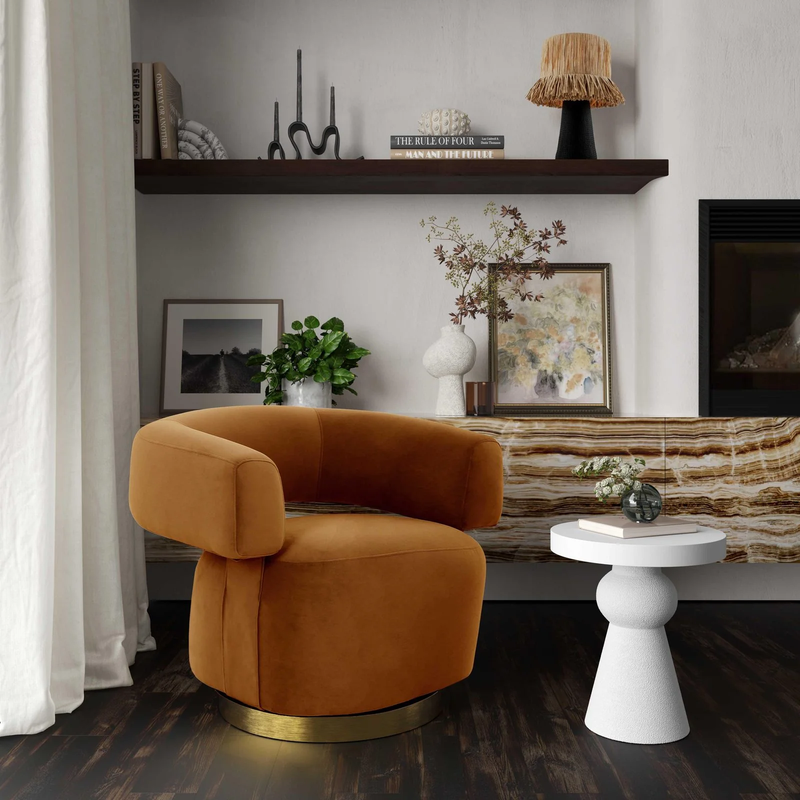 Lupita White Side Table - Image 2