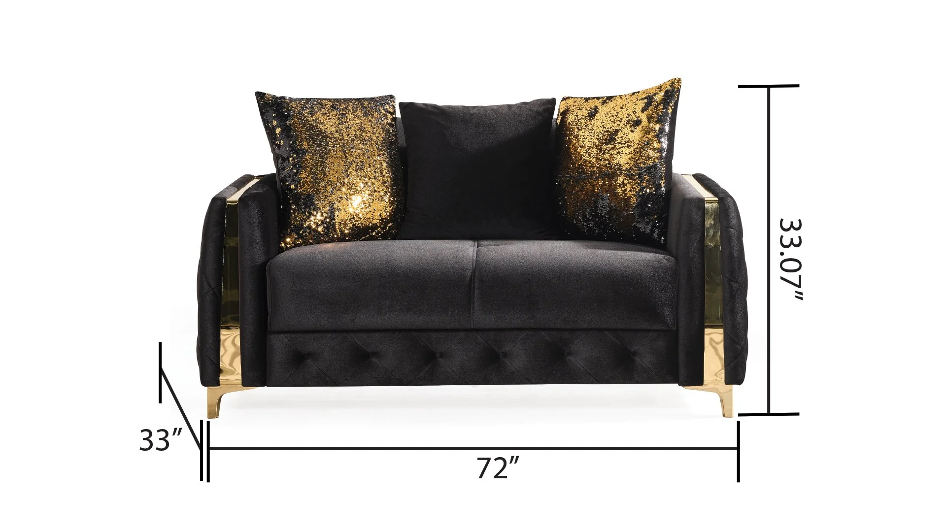 Lust 2PC Living Room Set Black - Image 8