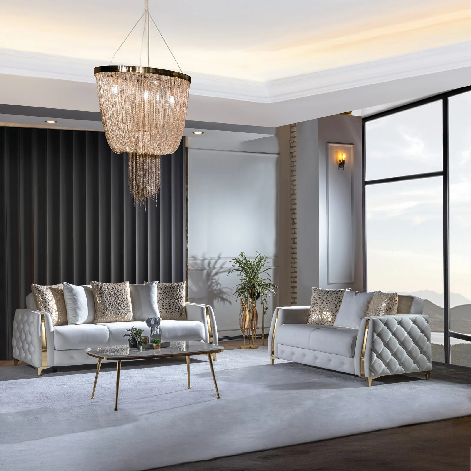 Lust 2PC Living Room Set Off White - Image 13