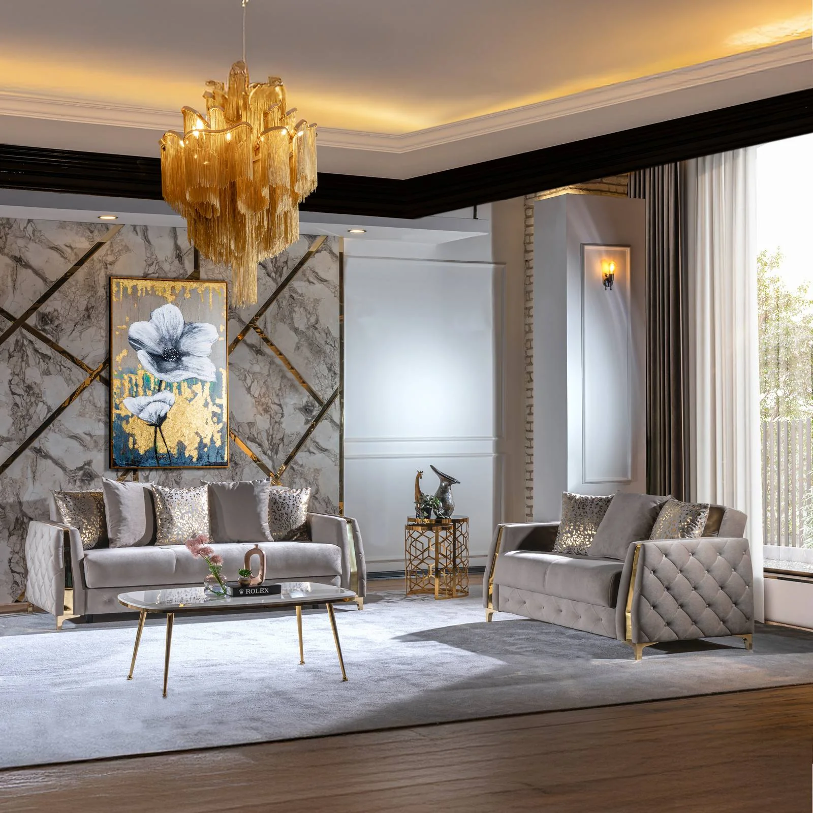Lust 2PC Living Room Set Taupe - Image 12