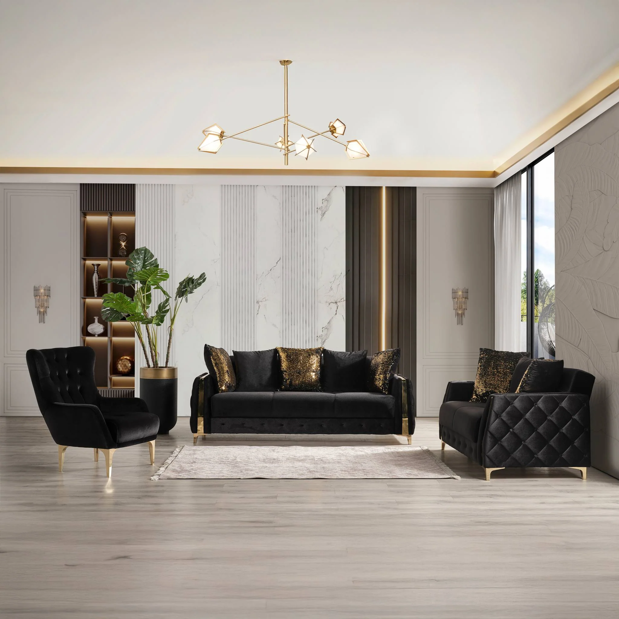 Lust 3 Pc Living Room set Black - Image 16