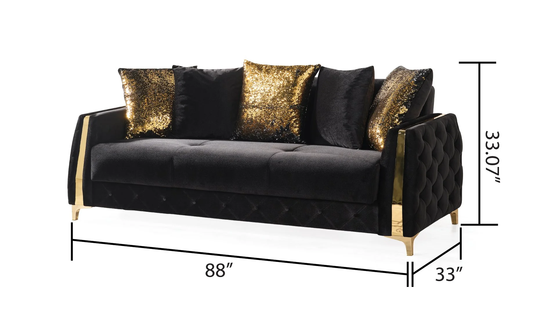 Lust 3 Pc Living Room set Black - Image 3