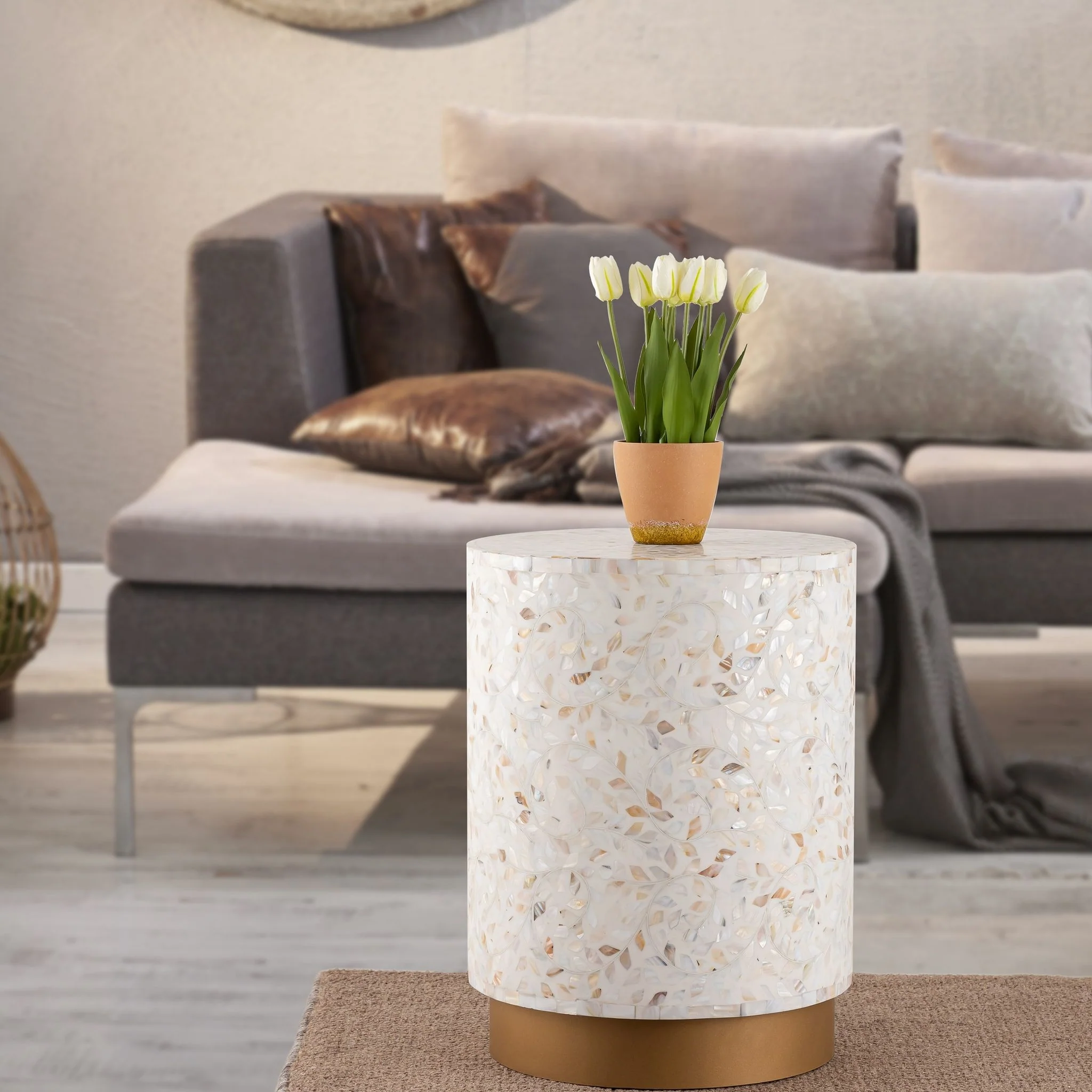 Luxe End Table Ivory - Image 2