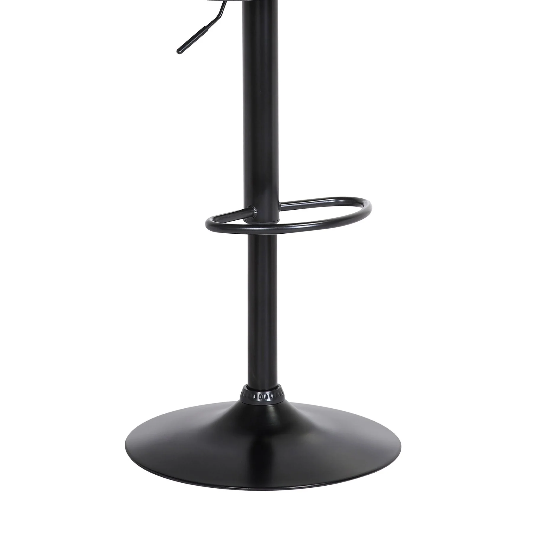 Lydia Adjustable Walnut Wood Bar Stool in Cream Faux Leather with Black Metal - Image 7