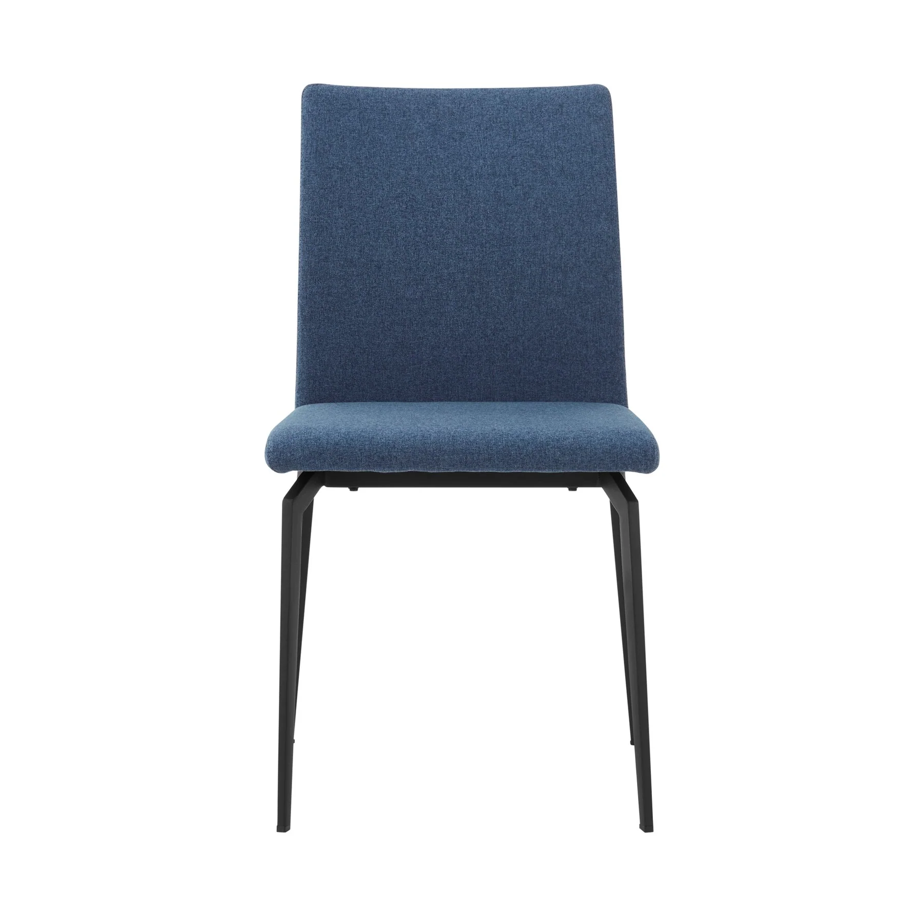 Lyon Blue Fabric and Metal Dining Room Chairs - Set of 2 - Image 2