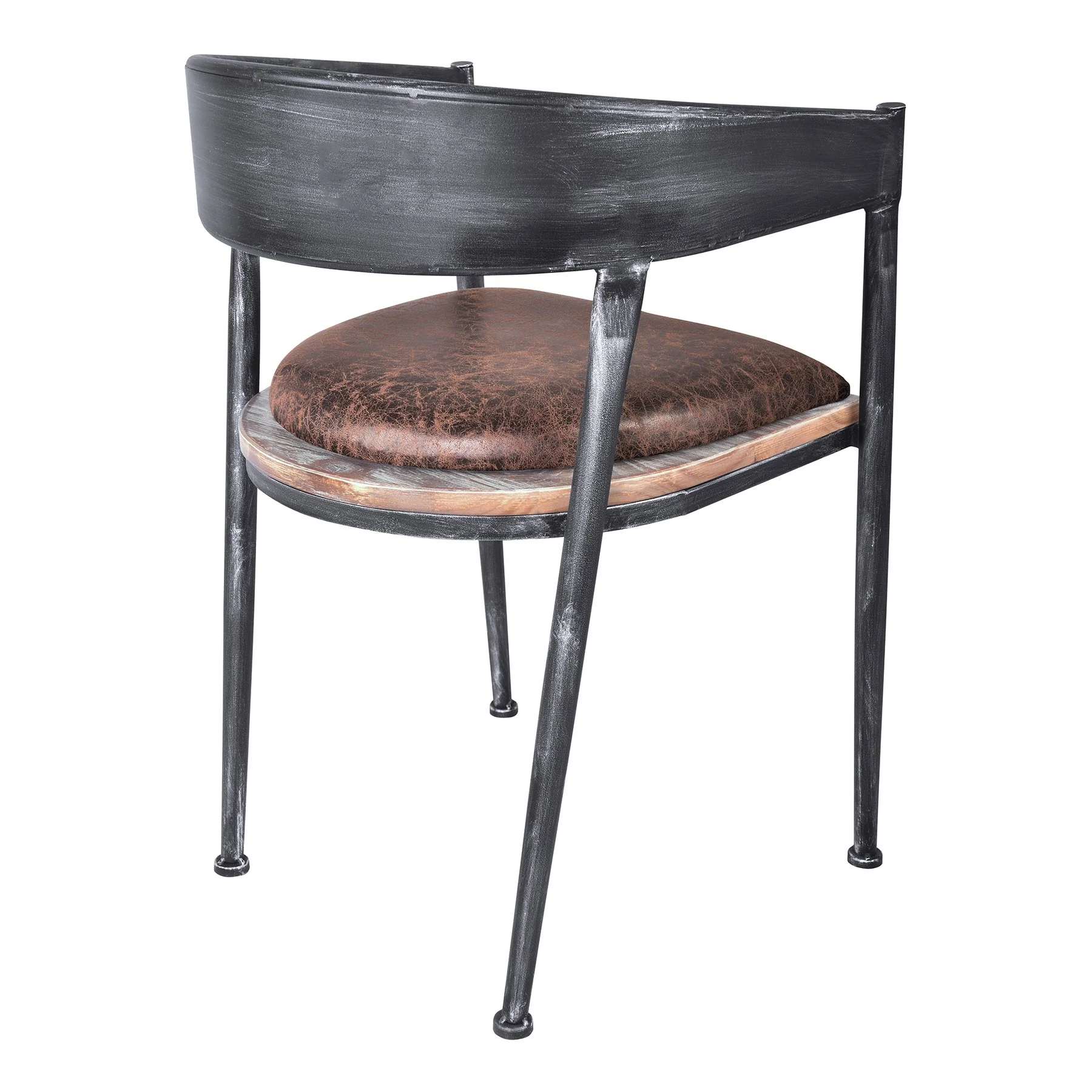 Macey Modern Dining Chair in Industrial Gray and Brown Fabric with Pine Wood - Set of 2 - Image 3
