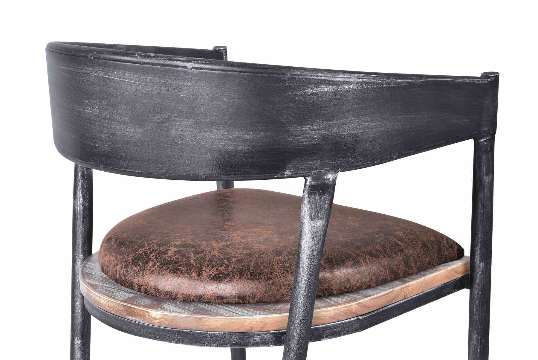 Macey Modern Dining Chair in Industrial Gray and Brown Fabric with Pine Wood - Set of 2 - Image 6