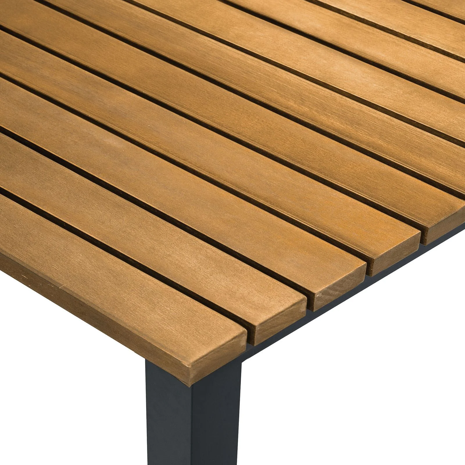Mackay Patio Dining Table, Gun Metal/Natural Teak - Image 2