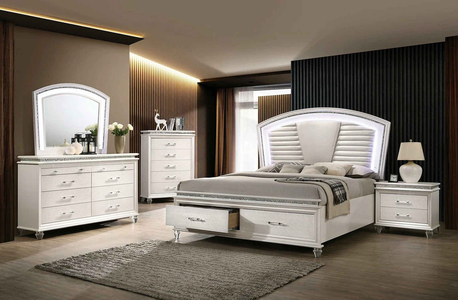 Maddie Arched Mirror, Pearl White - Image 2