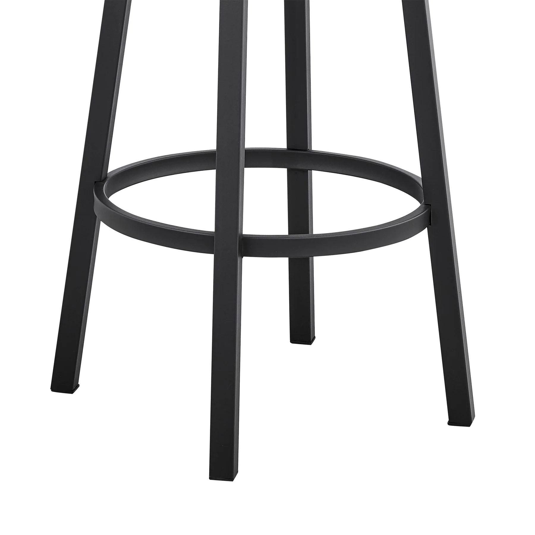 Madrid 26" Counter Height Swivel Black Faux Leather and Metal Bar Stool - Image 8