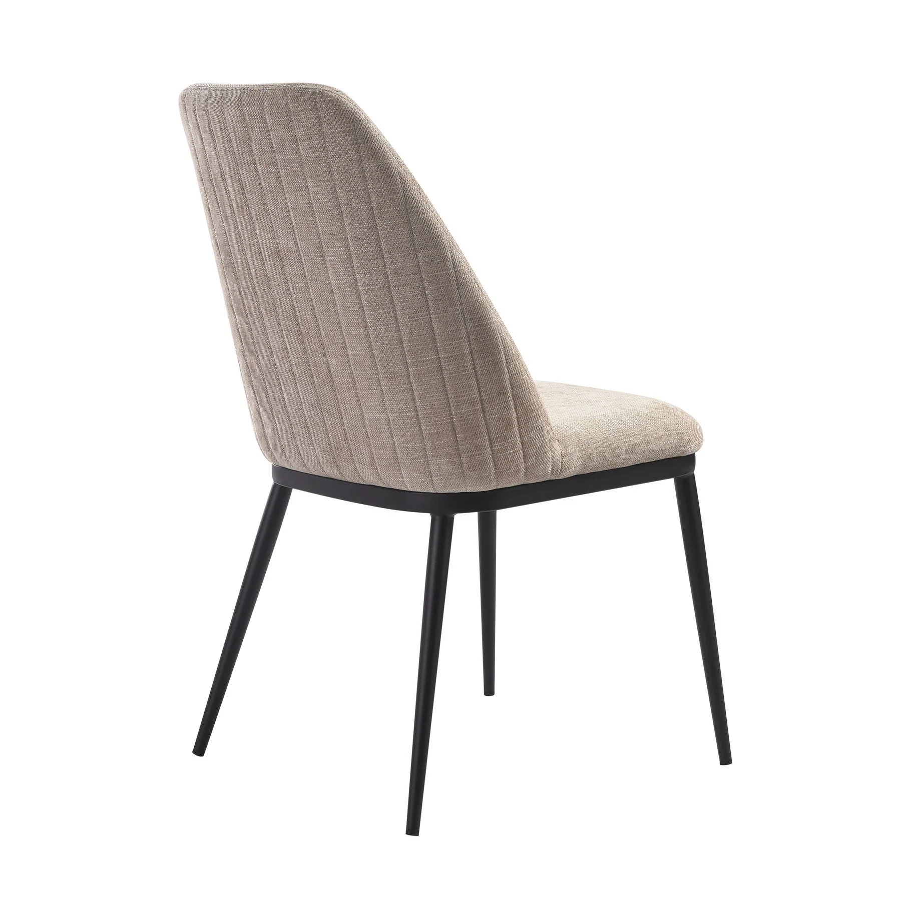 Mae Modern Curved Back Almond Upholstered Dining Chair - Set of 2 - Image 4