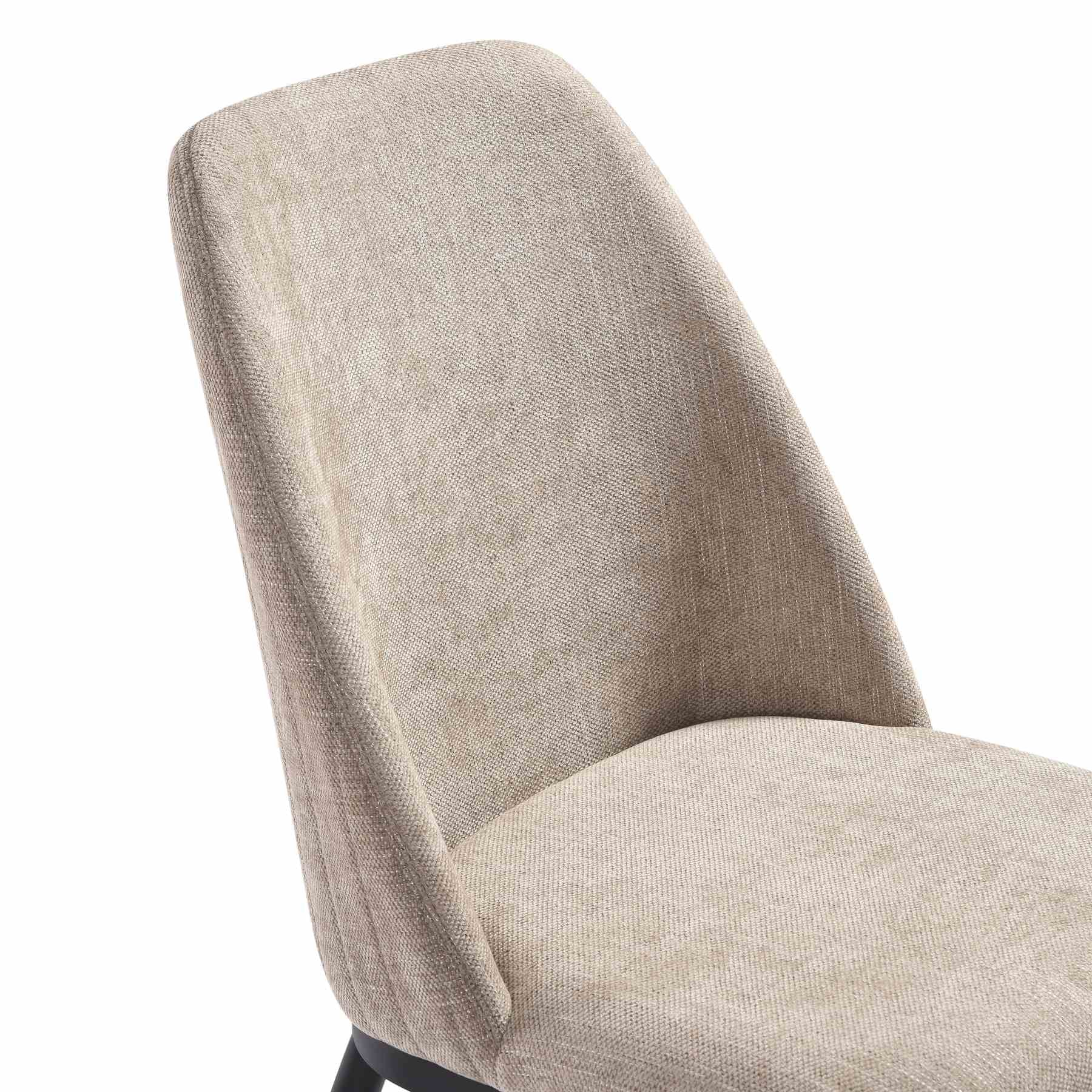 Mae Modern Curved Back Almond Upholstered Dining Chair - Set of 2 - Image 7
