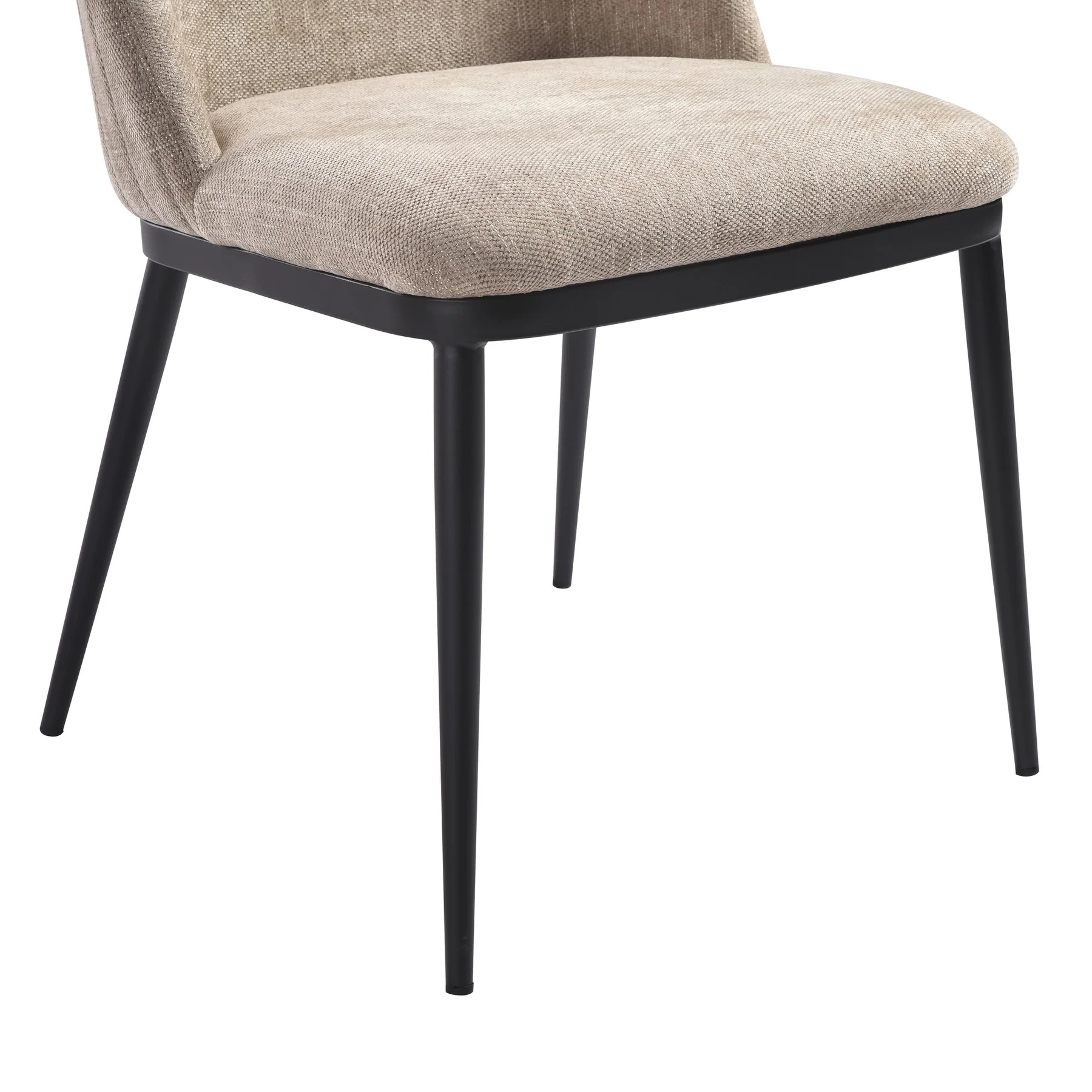 Mae Modern Curved Back Almond Upholstered Dining Chair - Set of 2 - Image 8