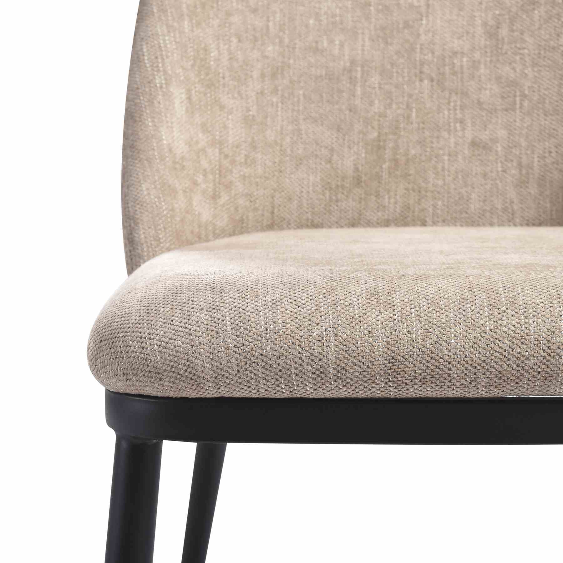 Mae Modern Curved Back Almond Upholstered Dining Chair - Set of 2 - Image 9