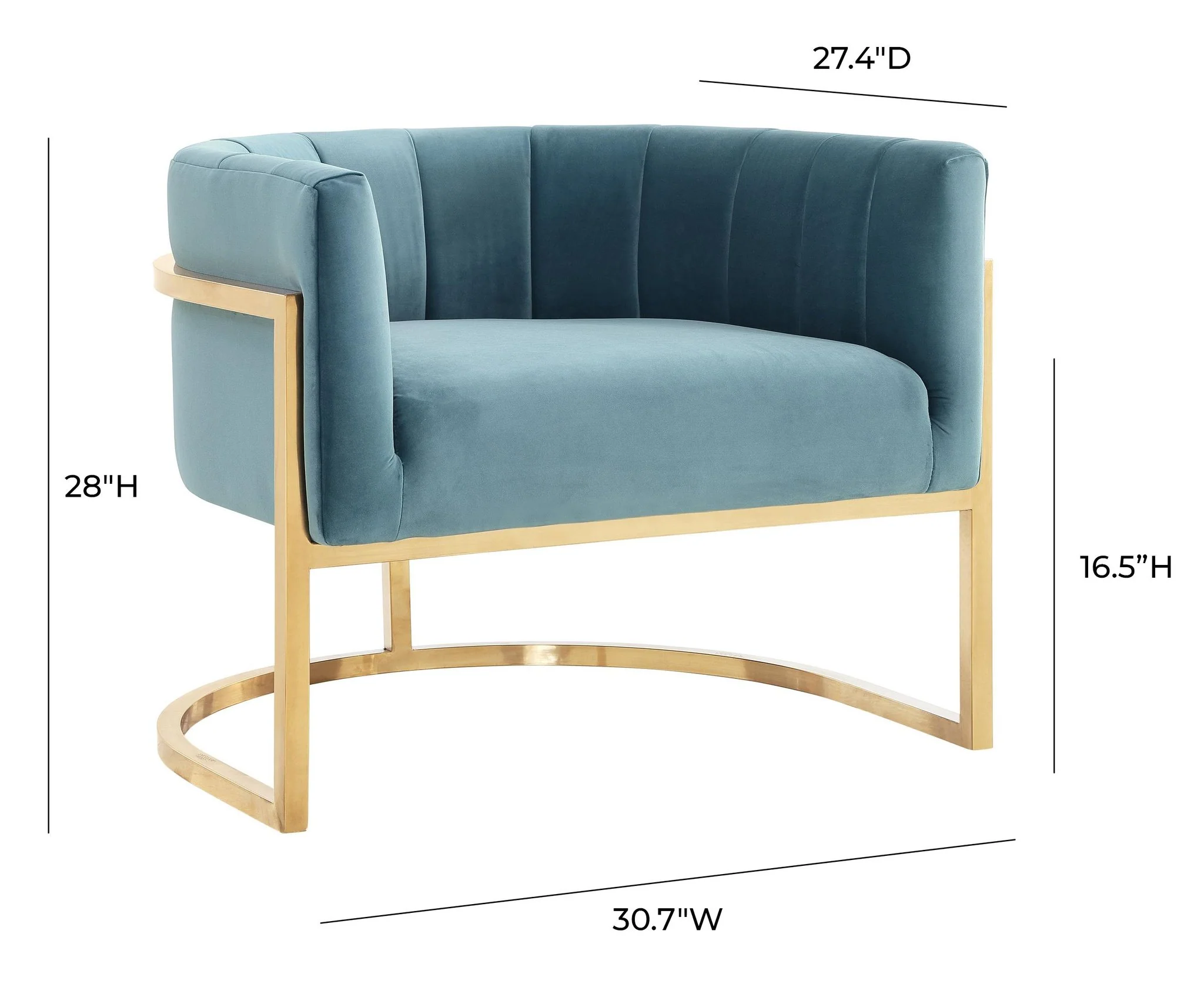 Magnolia Sea Blue Chair with Gold Base - Image 7