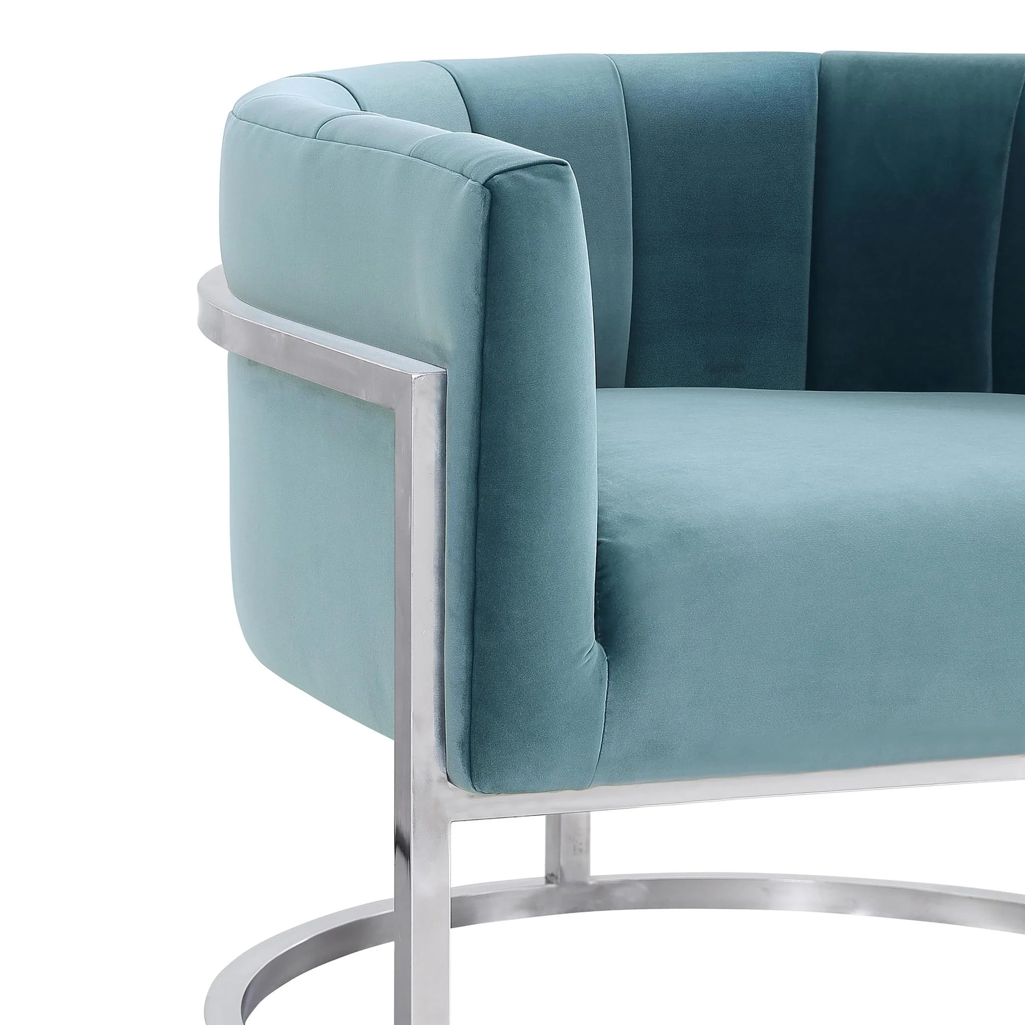 Magnolia Sea Blue Chair with Silver Base - Image 5