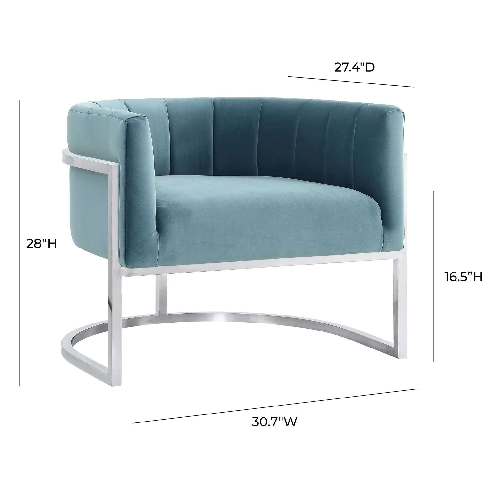 Magnolia Sea Blue Chair with Silver Base - Image 6