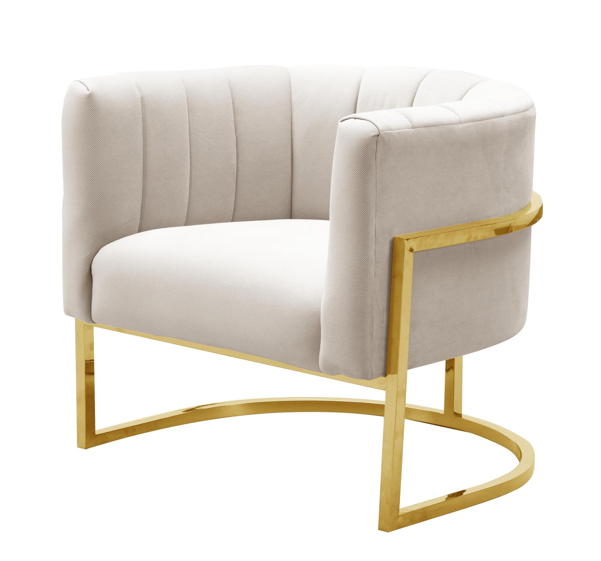Magnolia Spotted Cream Chair with Gold - Image 3