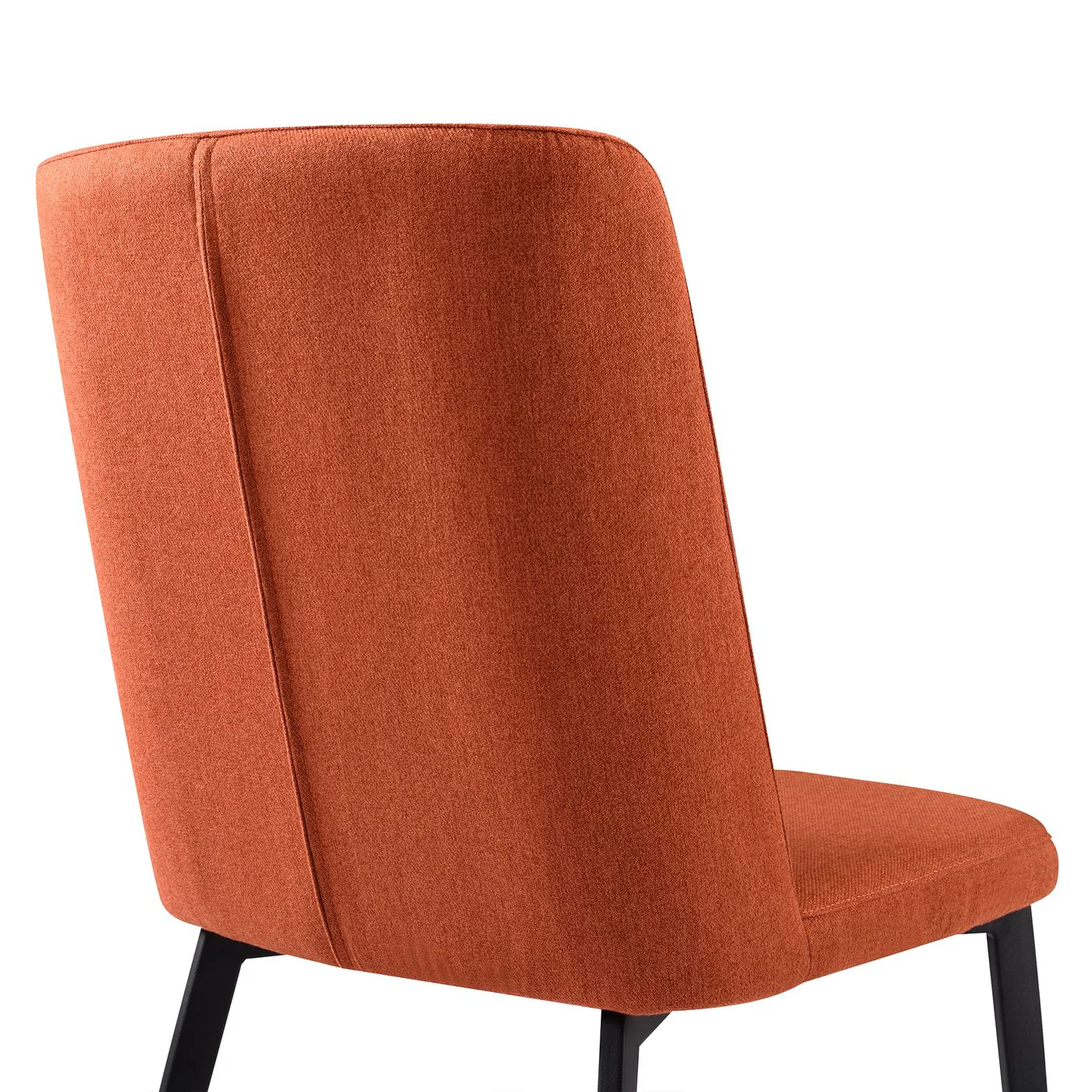 Maine Contemporary Dining Chair in Matte Black Finish and Orange Fabric - Set of 2 - Image 5