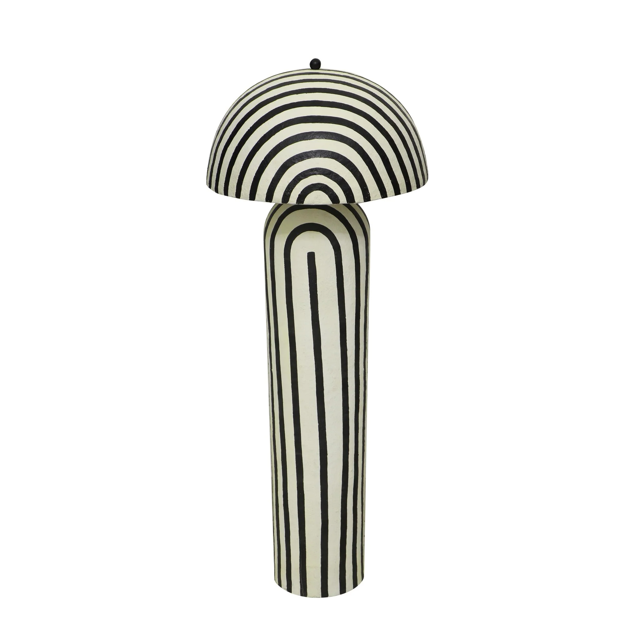 Maiori Black Striped Papier Mache Floor Lamp - Image 3