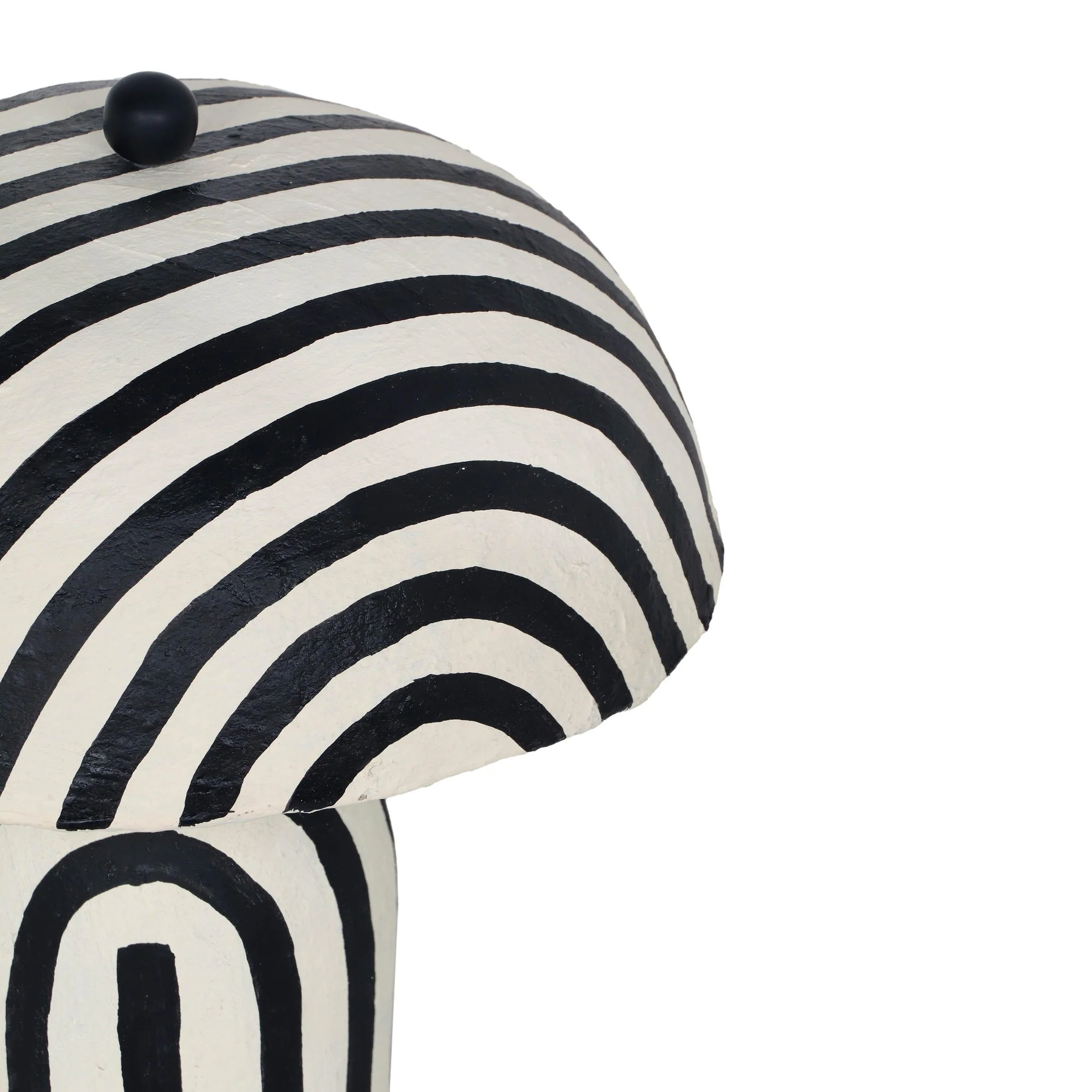 Maiori Black Striped Papier Mache Table Lamp - Image 4