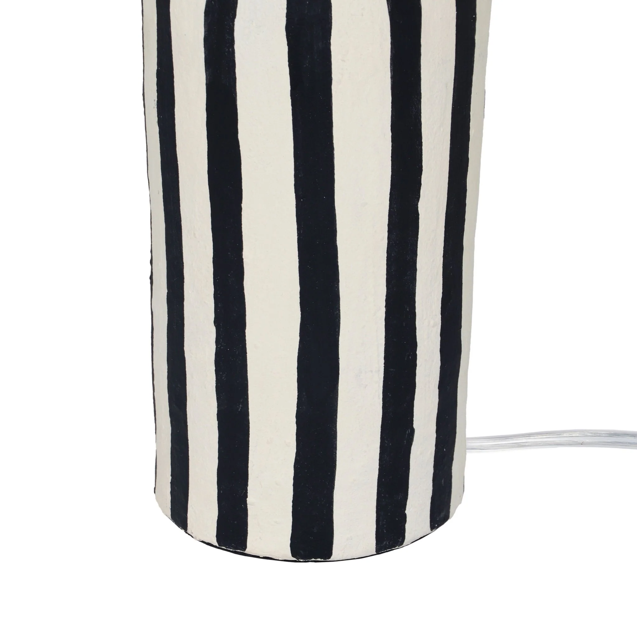 Maiori Black Striped Papier Mache Table Lamp - Image 5