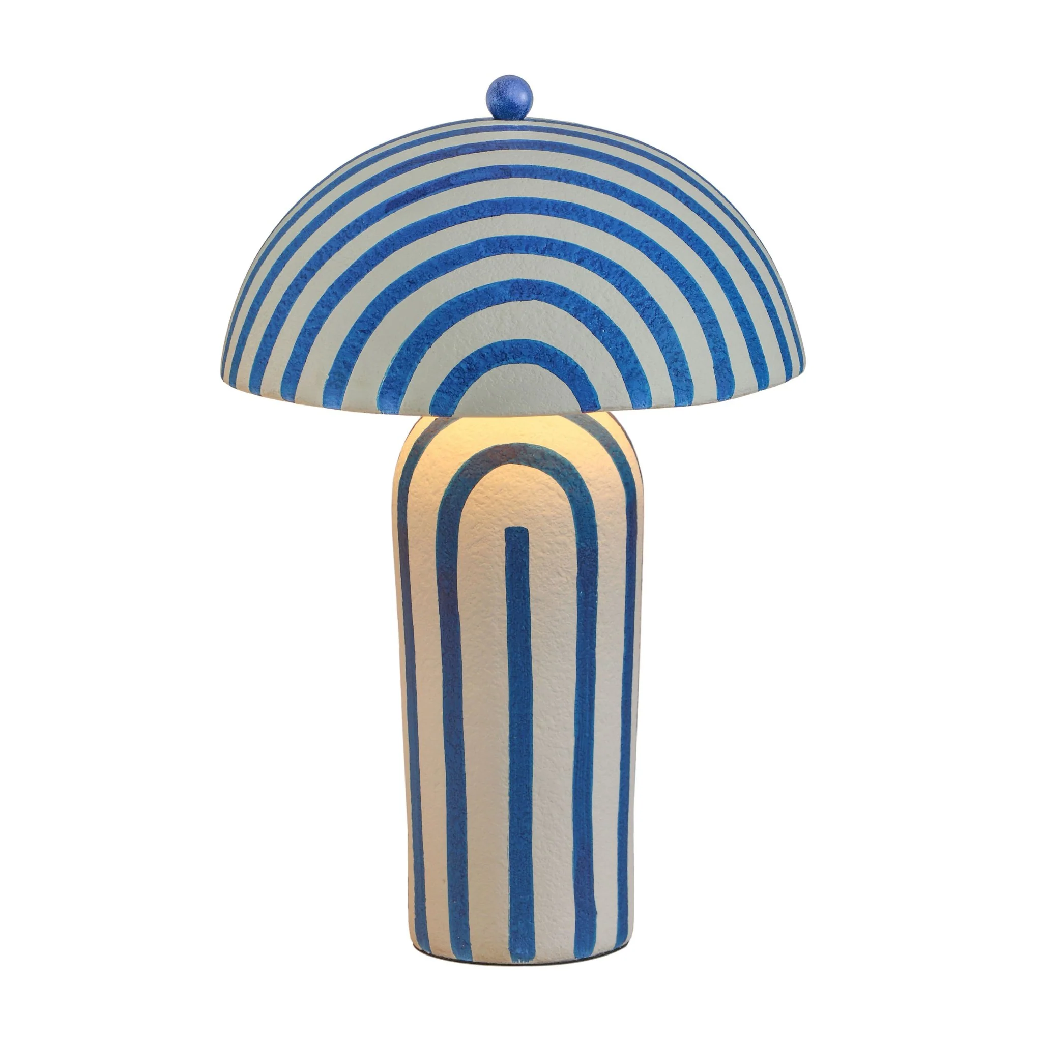 Maiori Blue Striped Papier Mache Table Lamp - Image 2