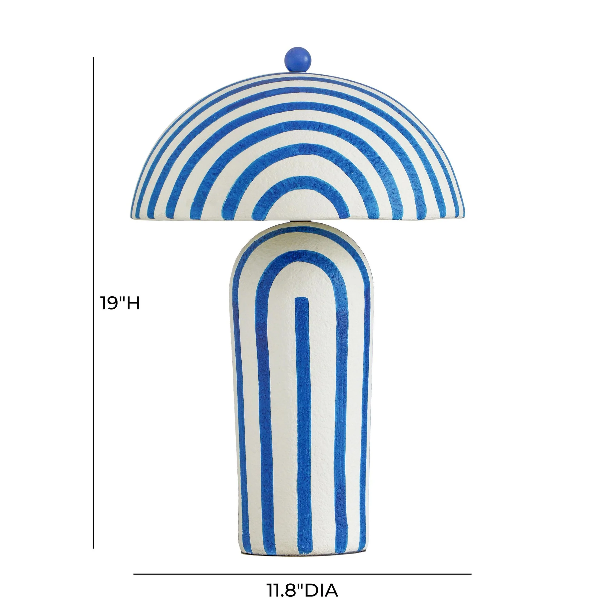 Maiori Blue Striped Papier Mache Table Lamp - Image 5