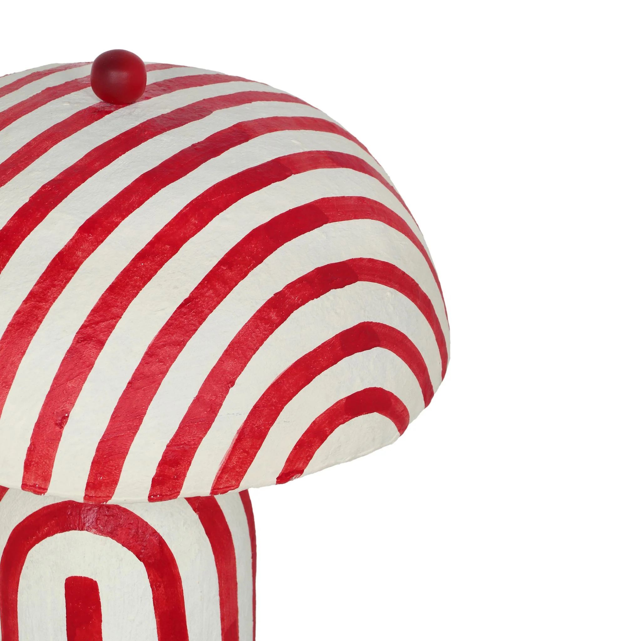 Maiori Red Striped Papier Mache Table Lamp - Image 4