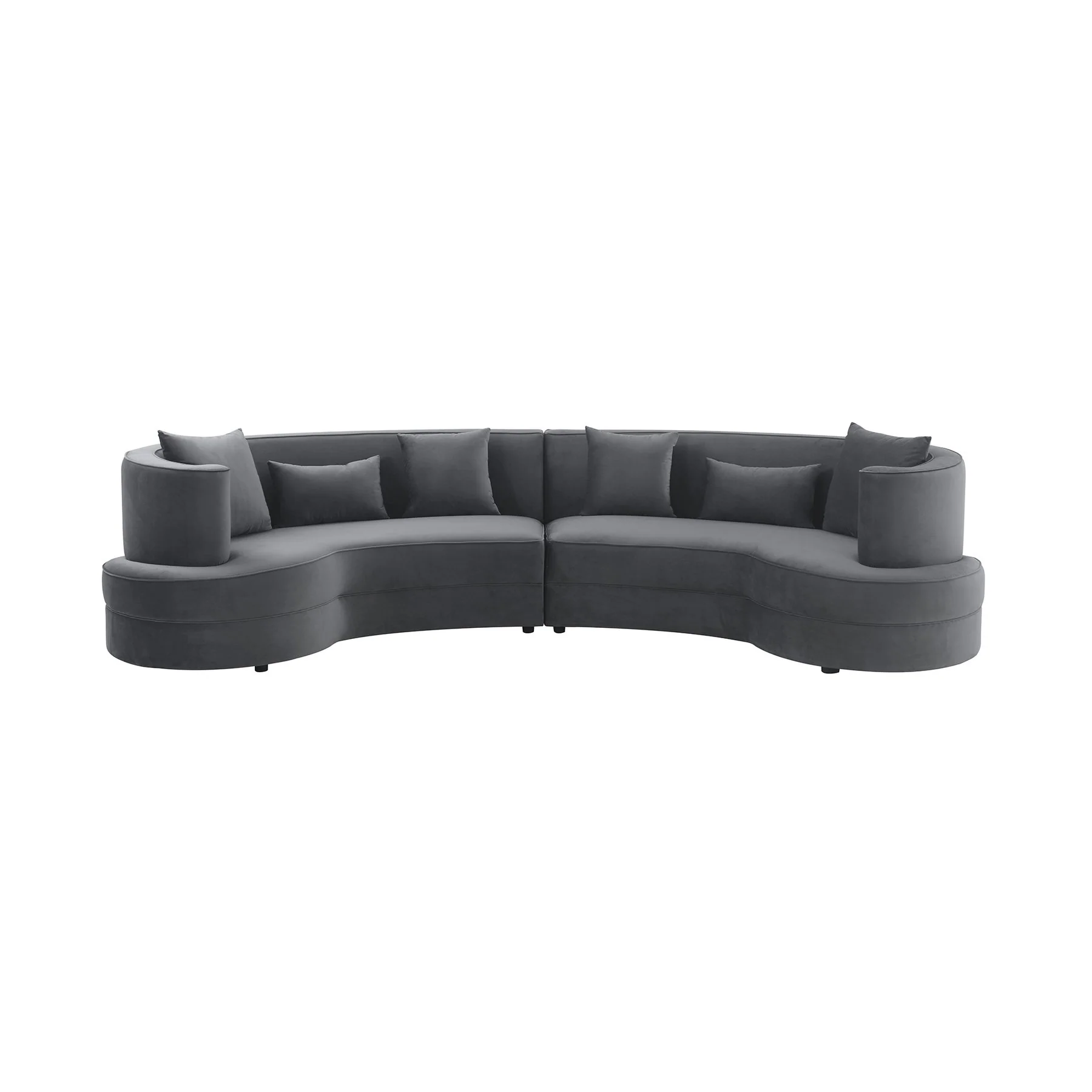 Majestic Gray Fabric Upholstered Sectional Sofa - Image 2