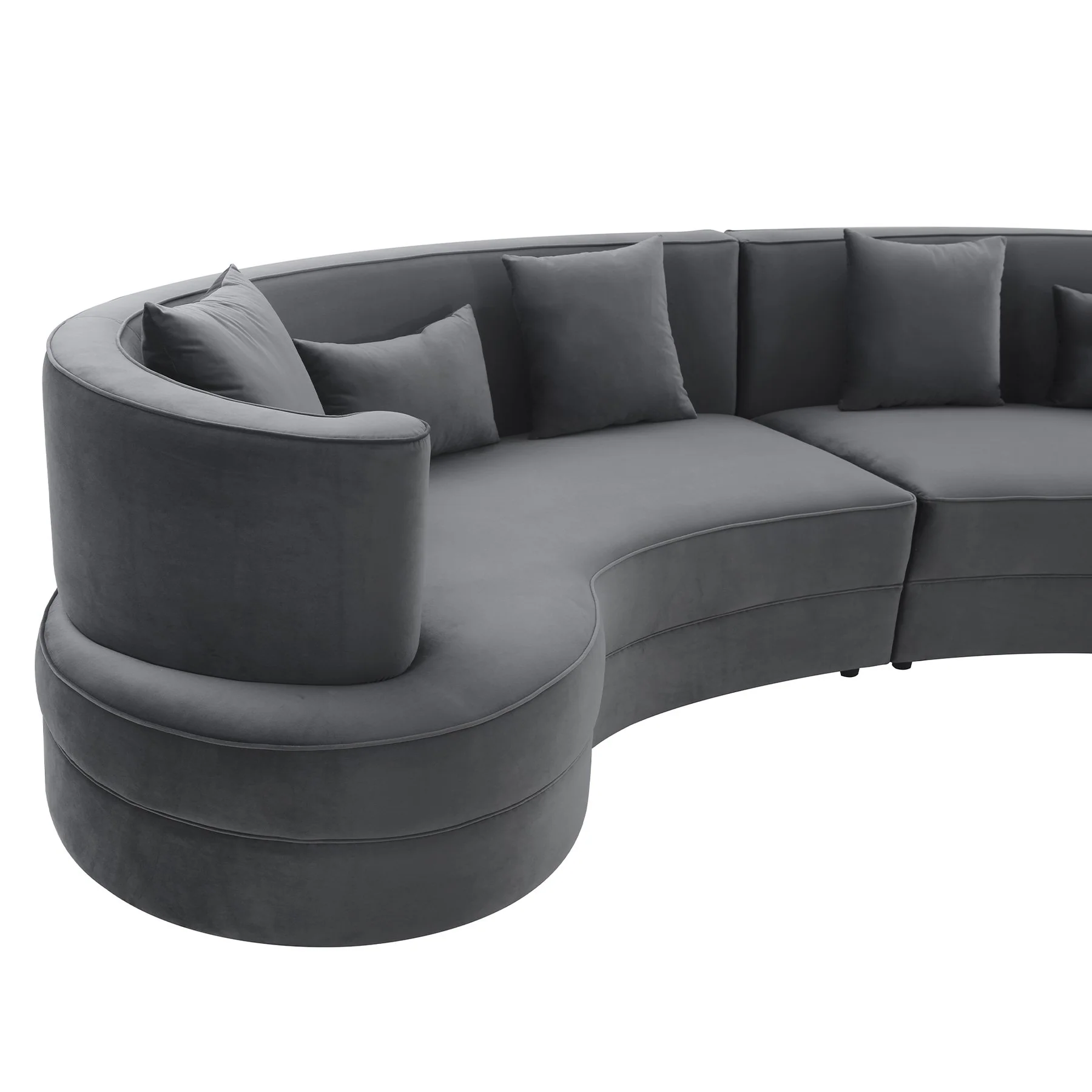 Majestic Gray Fabric Upholstered Sectional Sofa - Image 4