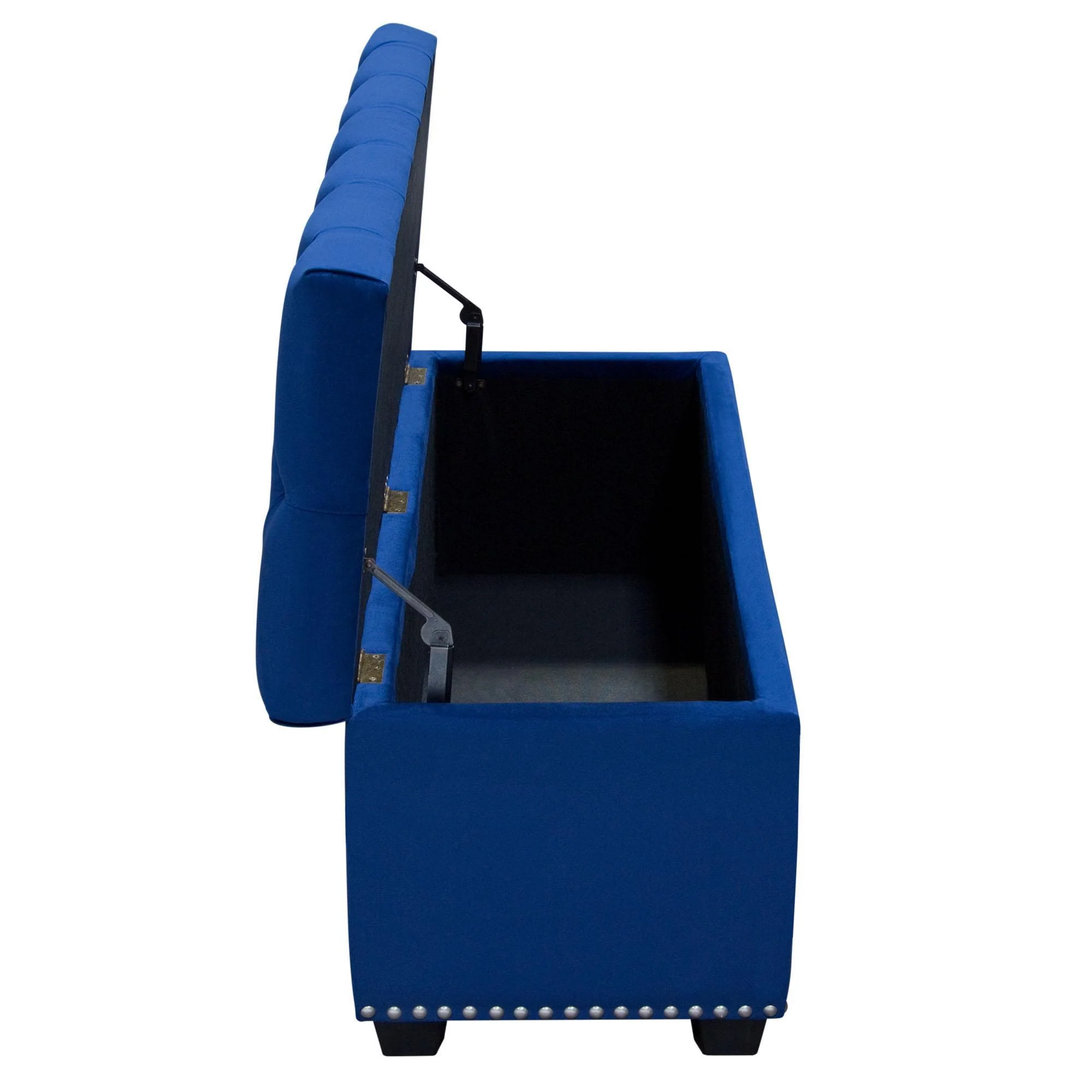 Majestic Tufted Velvet Lift-Top Storage Trunk w/ Nail Head Accent by Diamond Sofa - Royal Blue Velvet - Image 6