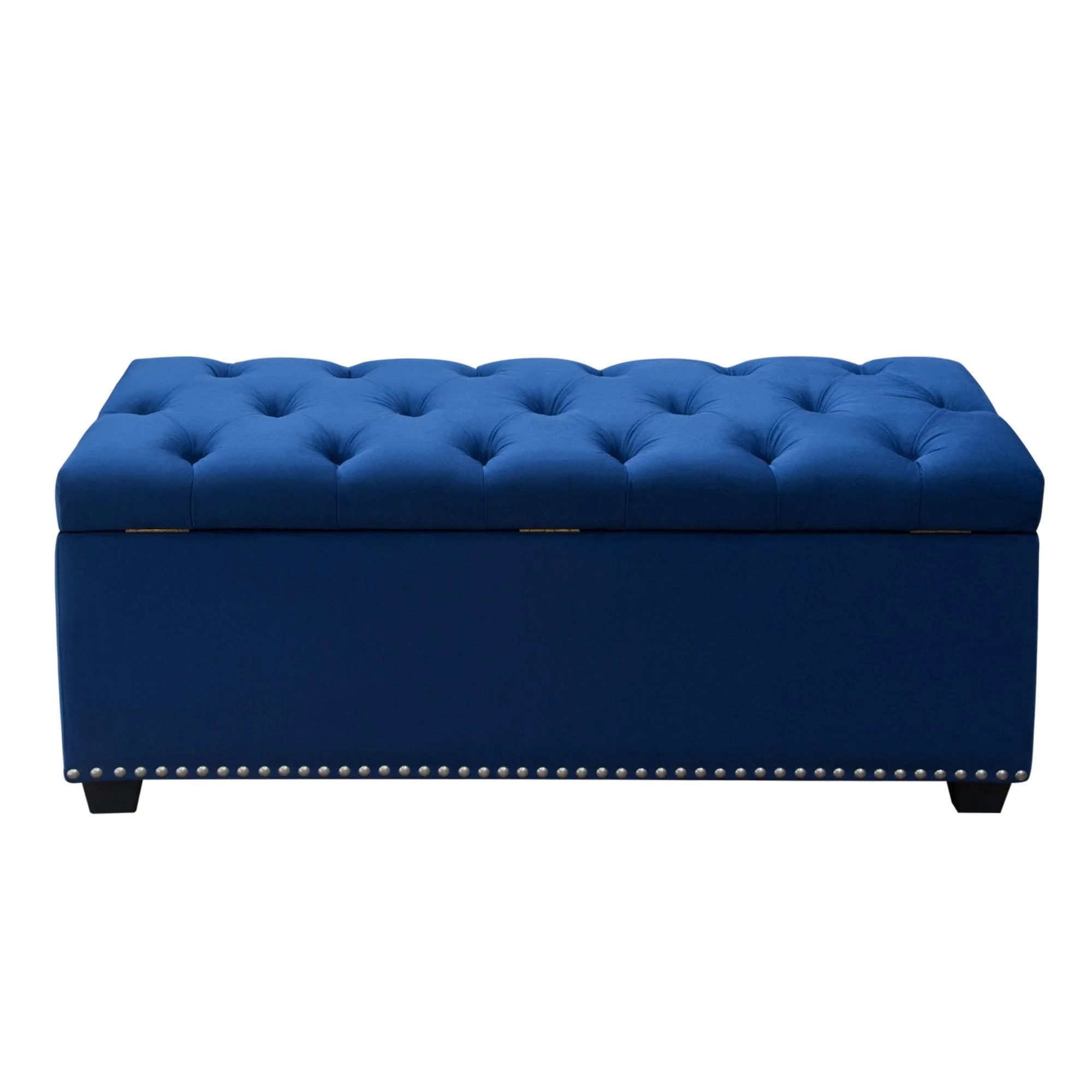 Majestic Tufted Velvet Lift-Top Storage Trunk w/ Nail Head Accent by Diamond Sofa - Royal Blue Velvet - Image 7