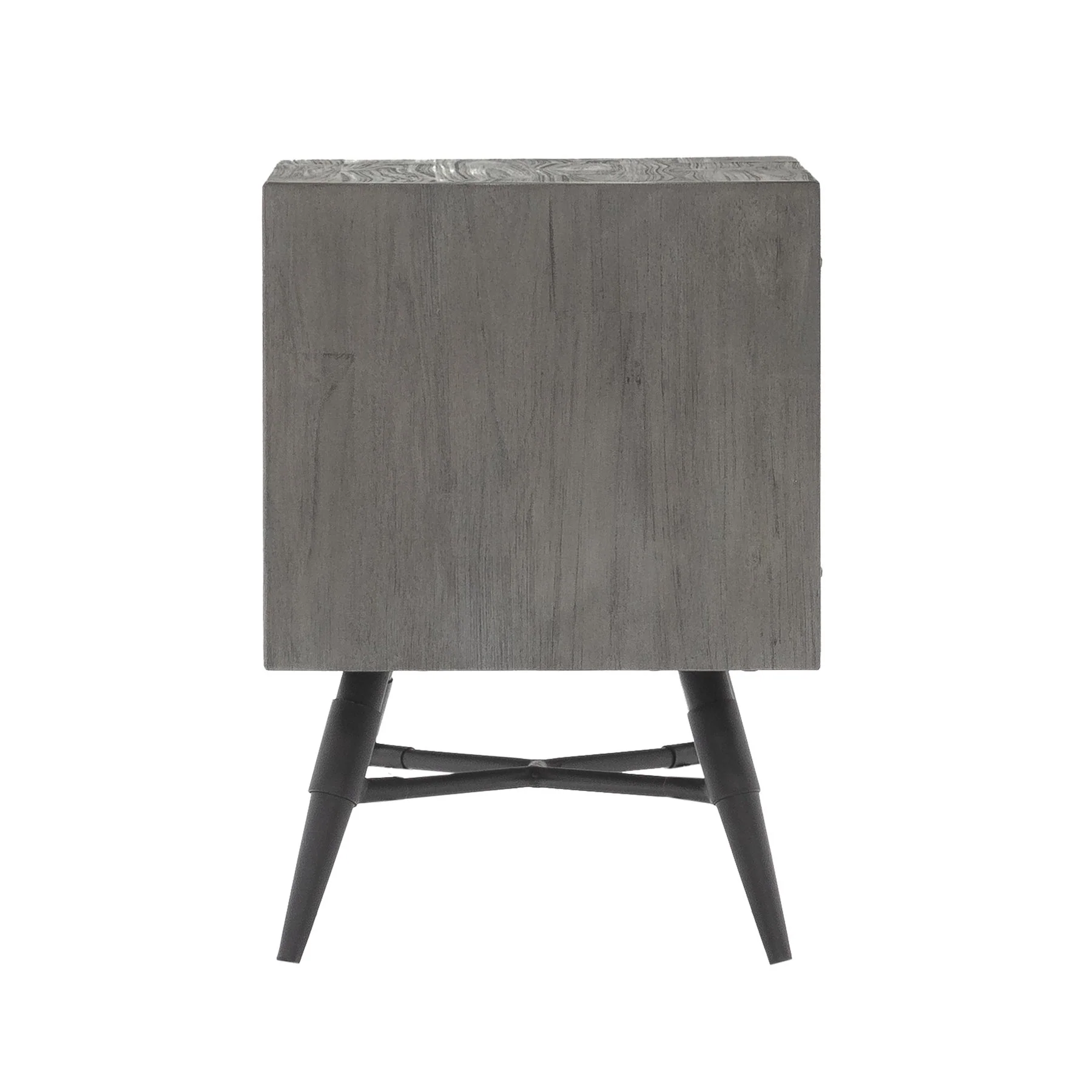 Makena 1 Drawer Night Stand in Gray Acacia Wood - Image 3